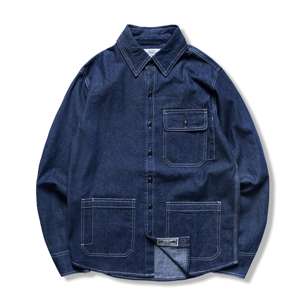 マルチポケット　ウエスタンストライプデニムシャツ