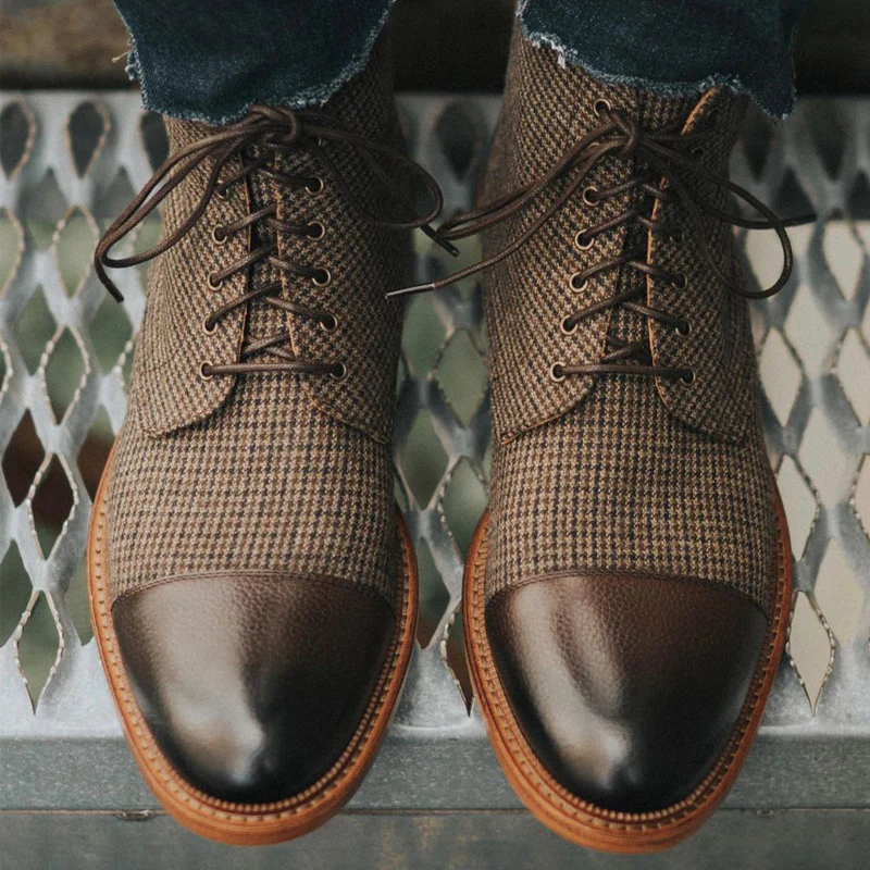 Casual British Grid Matin Boot