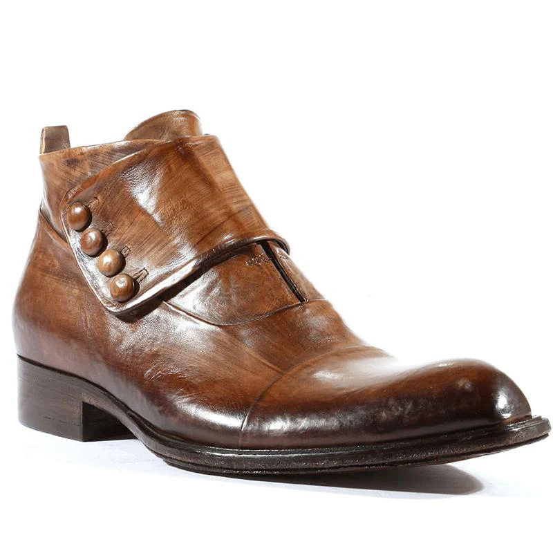 MEN'S THICK HEEL FASHION LEATHER BOOTS