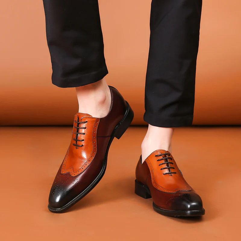 Brogue Oxfords Genuine Leather Shoes