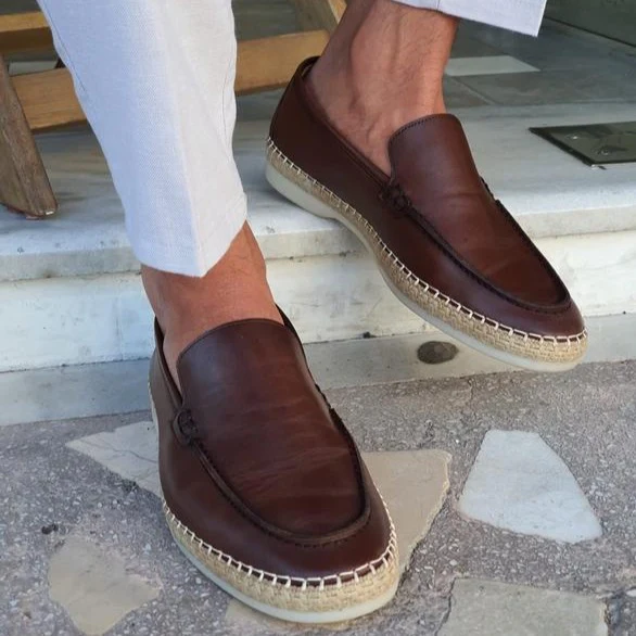 Stefano Brown Slip-On Loafers Shoes