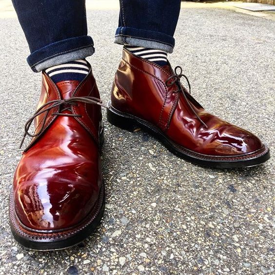 Red classic senior men's chukka boots