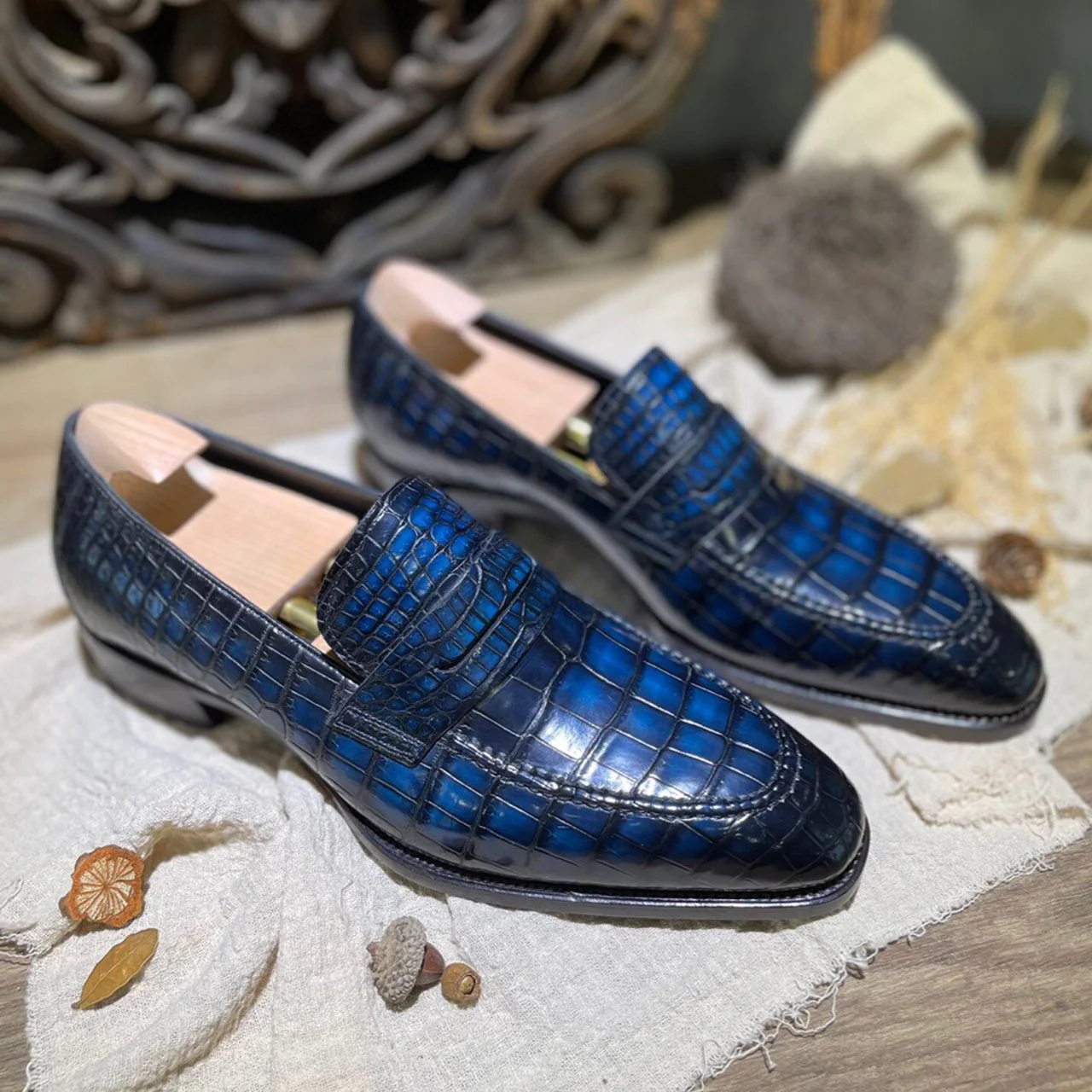 Mask men's handmade custom high-end loafers