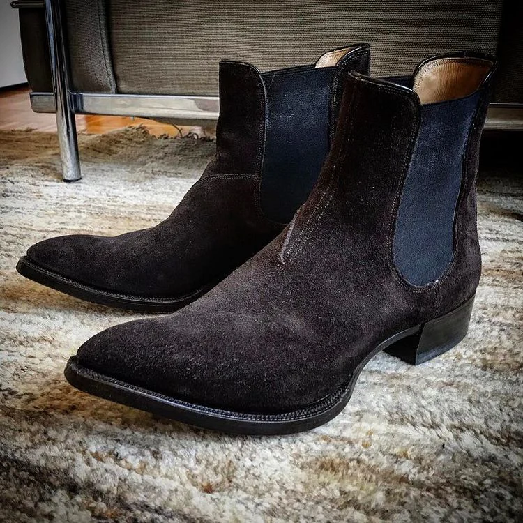 Men's suede low-top rock boots