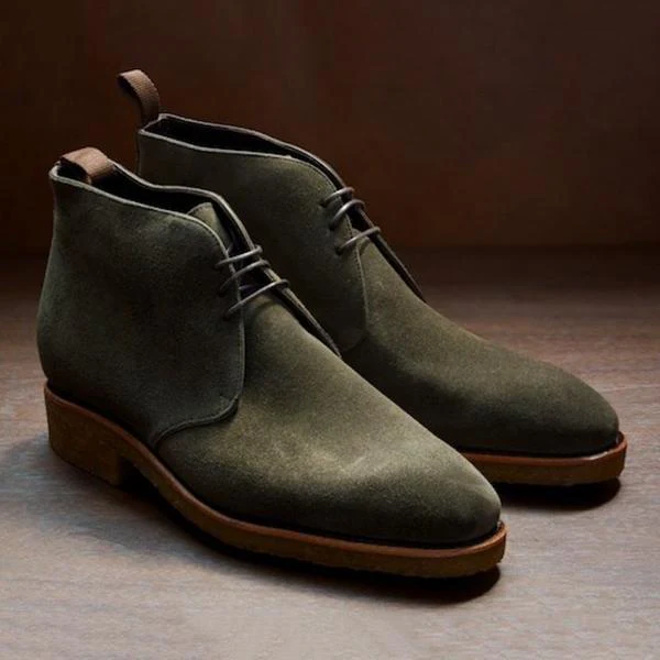 Grey Suede Chukka Trend Lace Up Boot