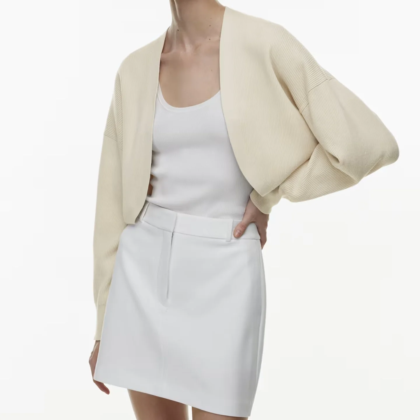 Relaxed knit open-front cardigan 1924112103