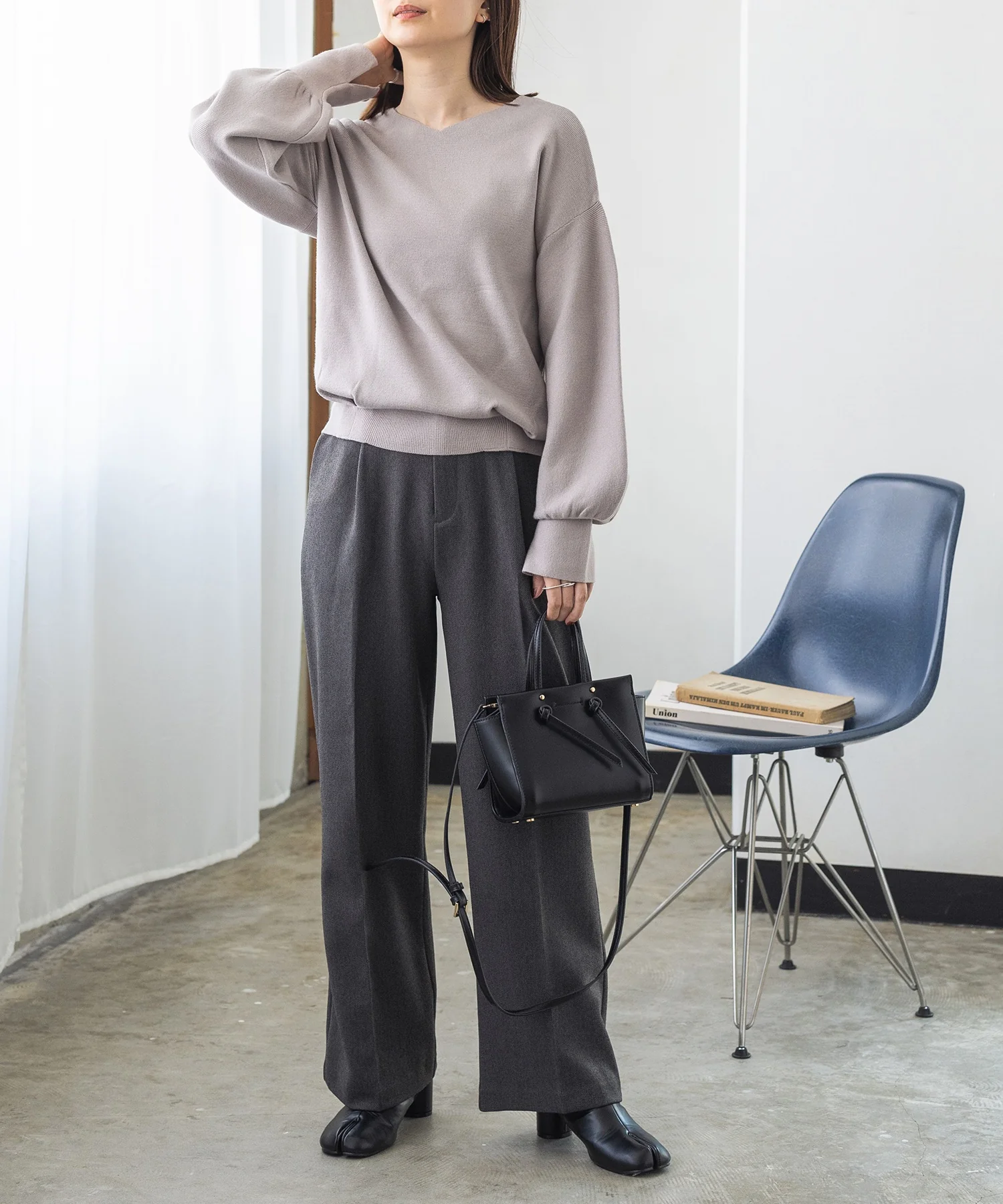 ウールライクストレートパンツ