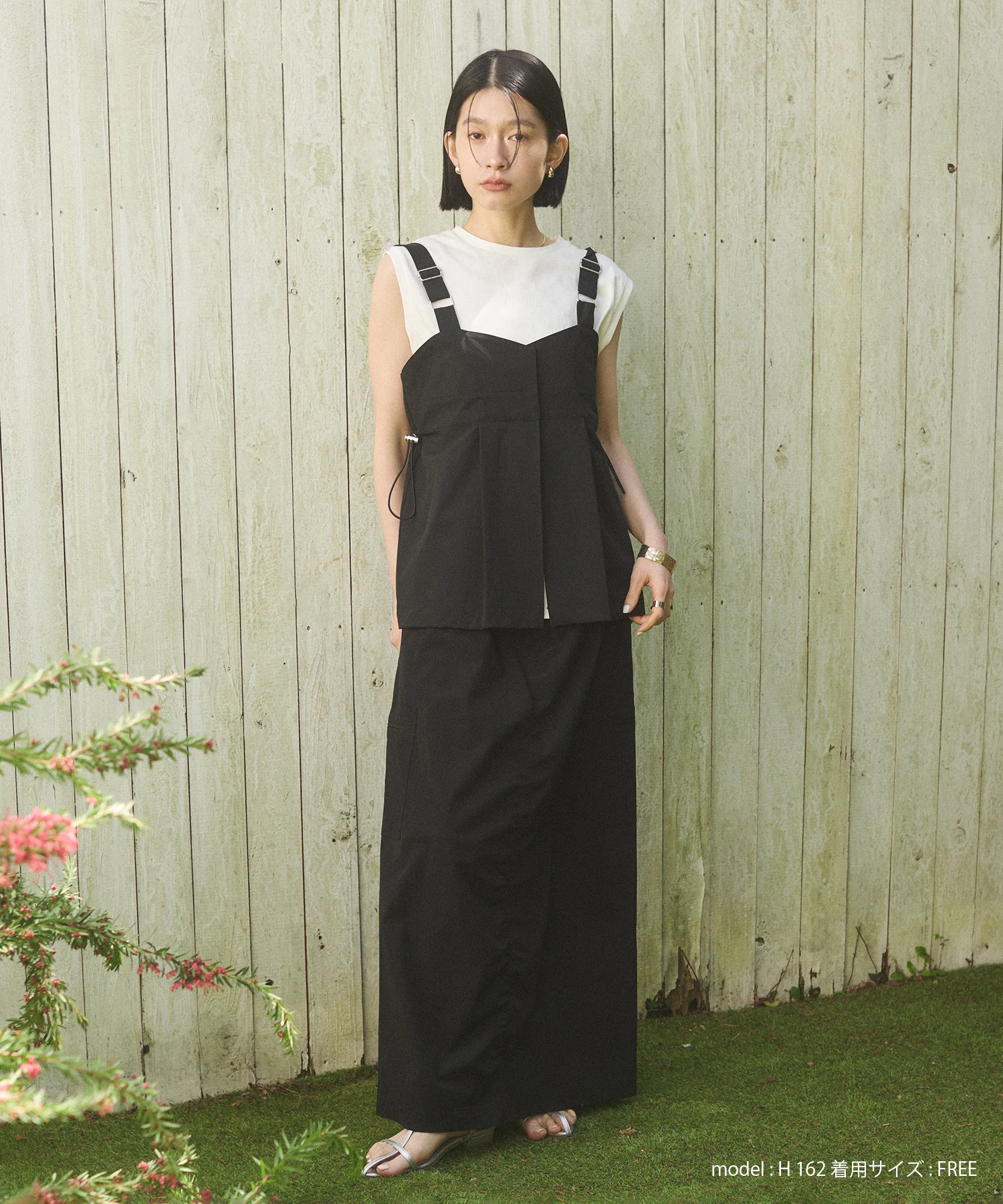 【接触冷感】シャーリング カーゴスカート