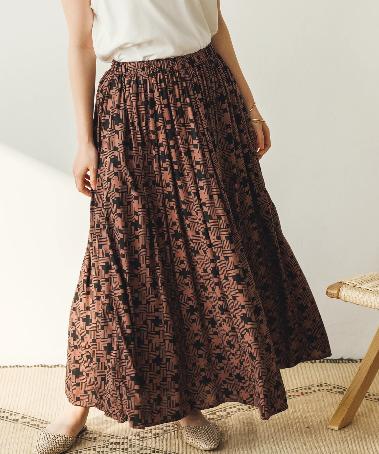 プリントフレアスカート