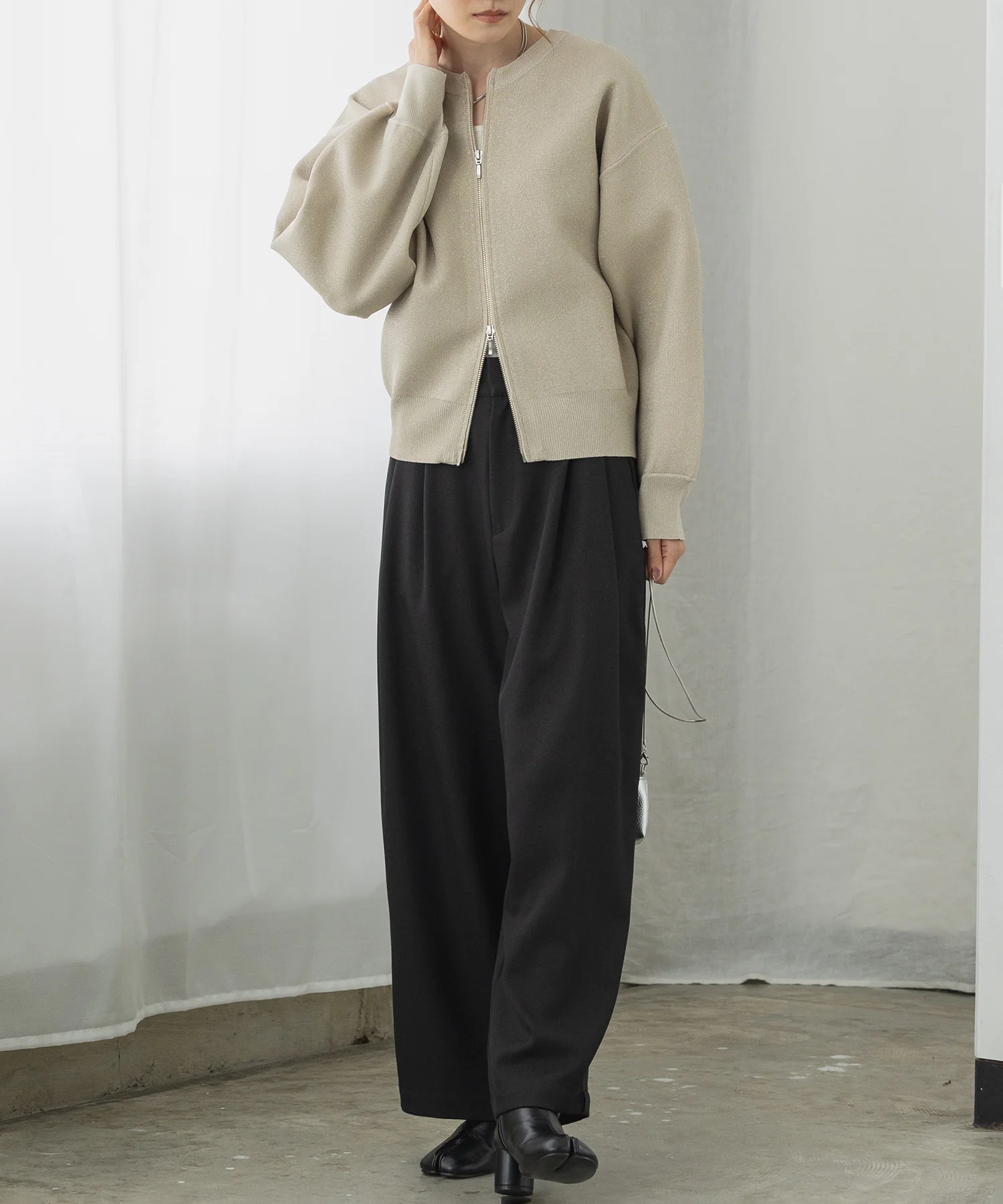 【WEB限定/別注】ジップショートカーディガン