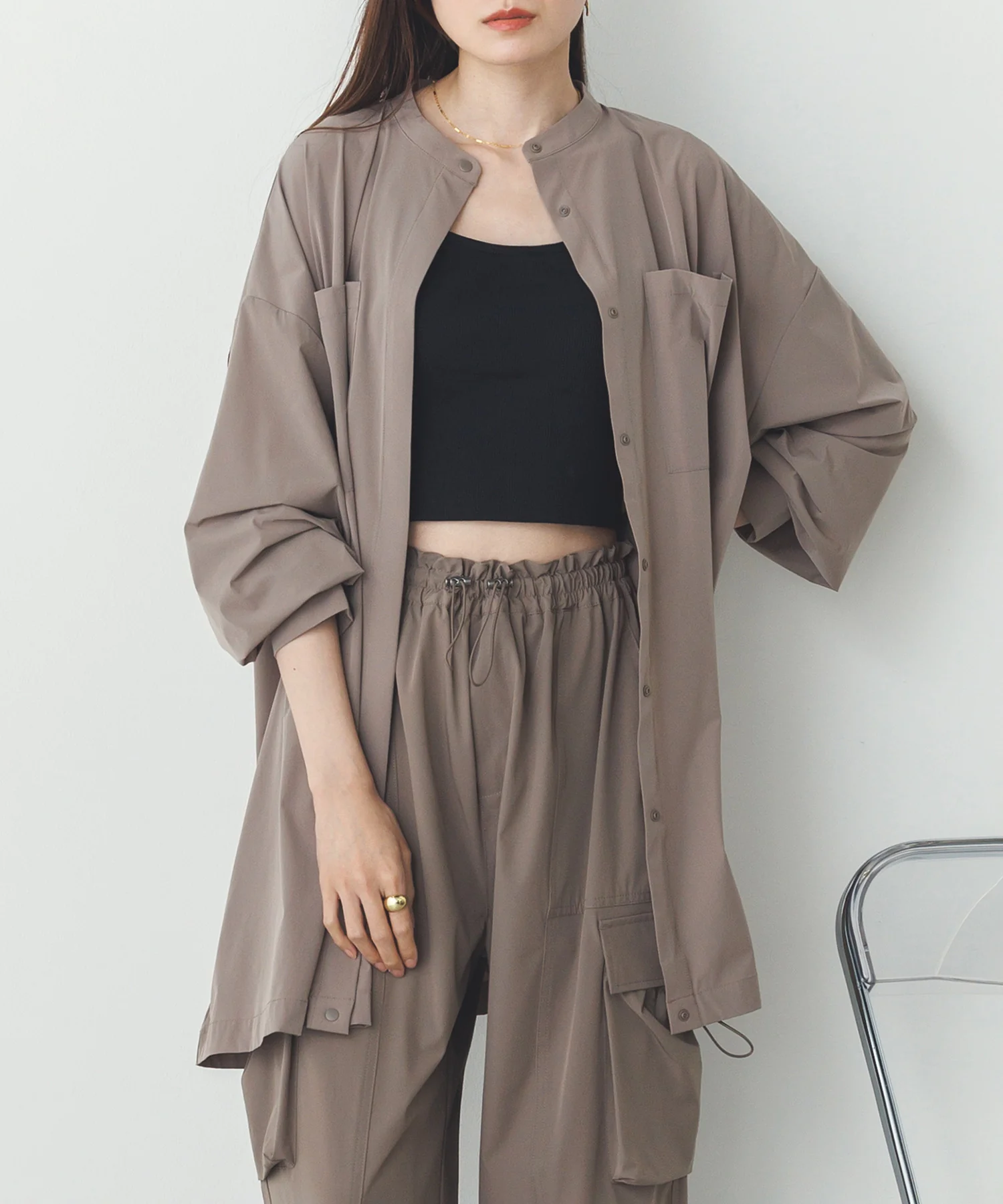 【新色追加】【接触冷感】2WAY カシュクールシャツ