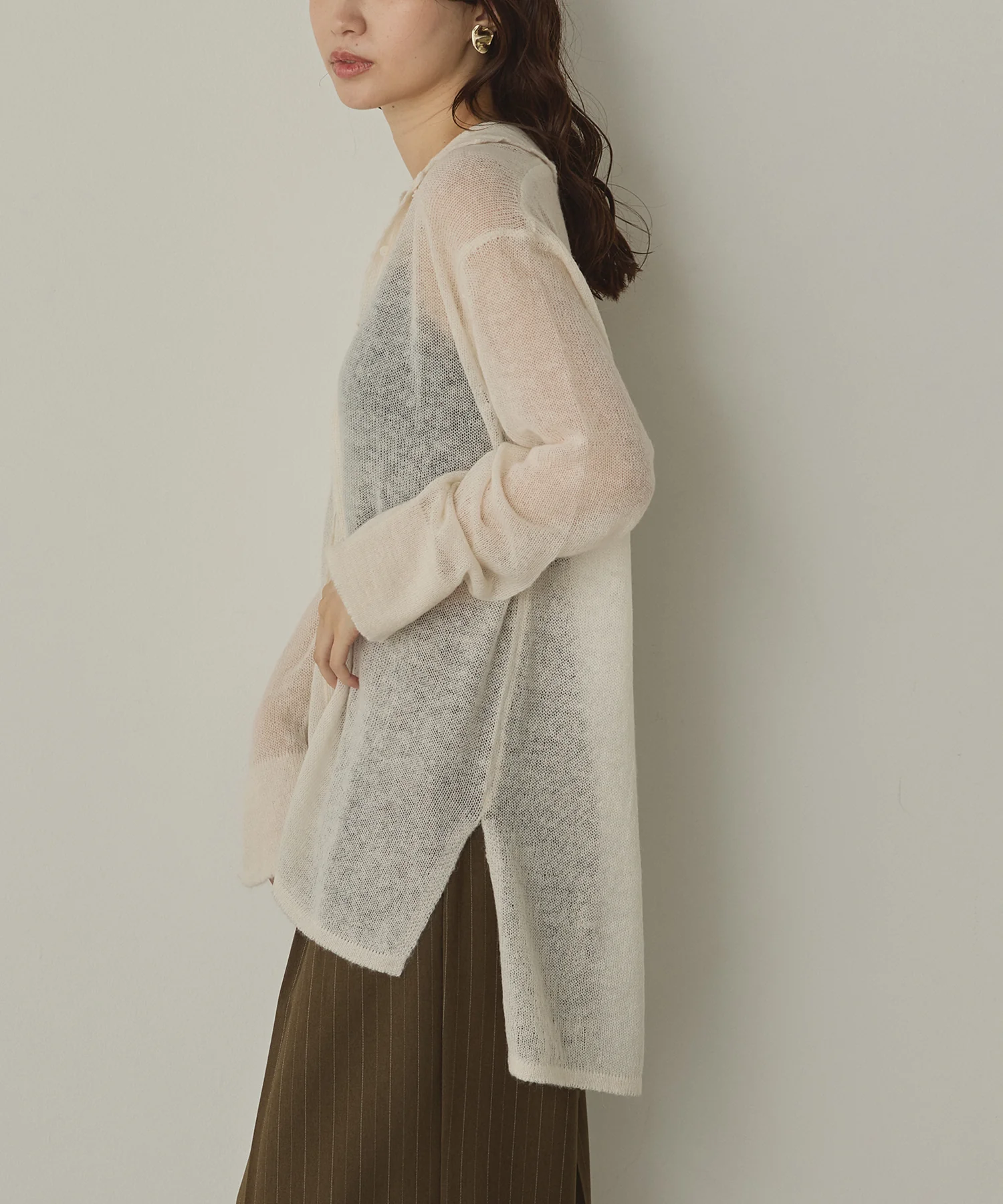 アルパカニット シアーシャツ