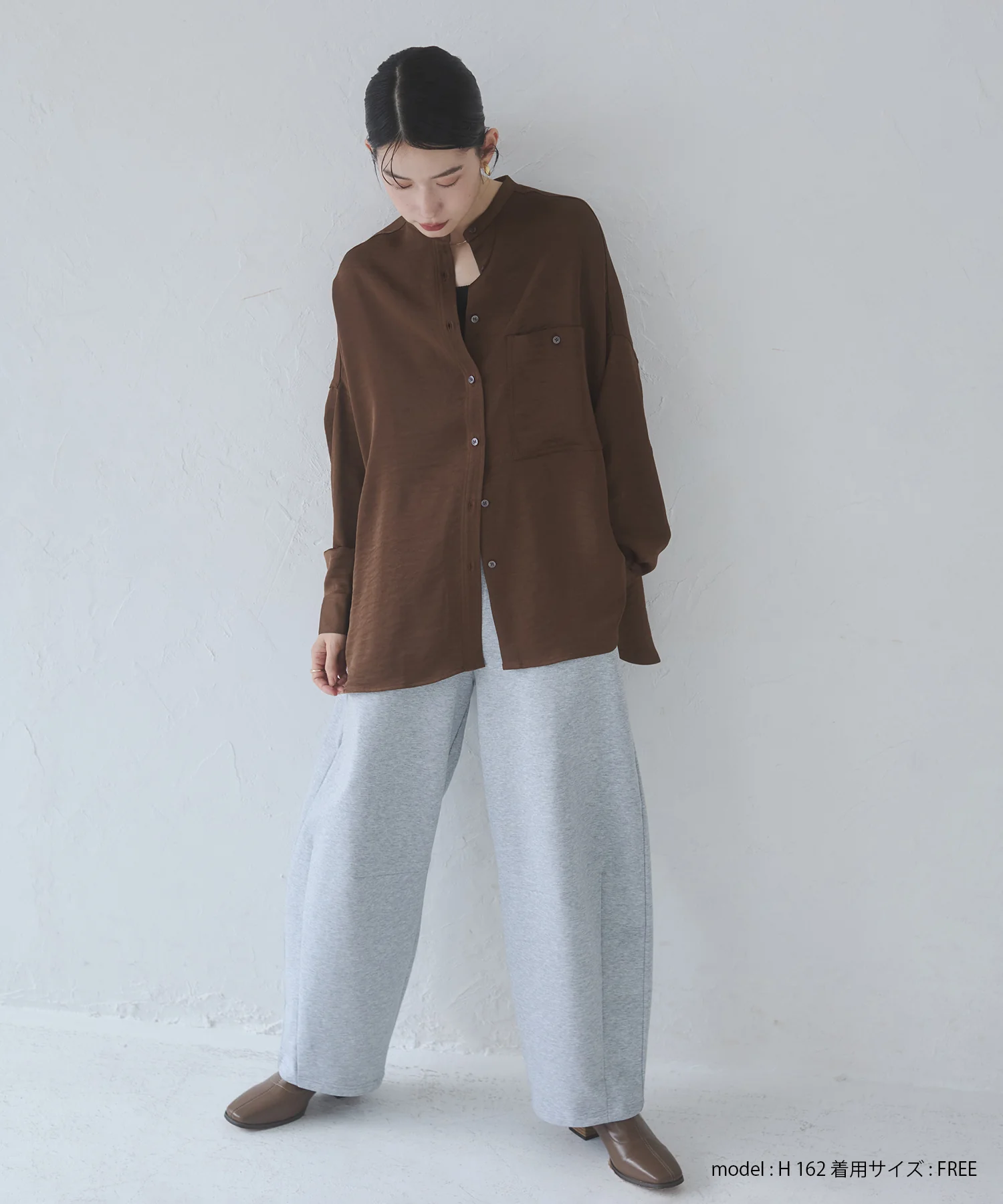 マットサテン オーバーシャツ