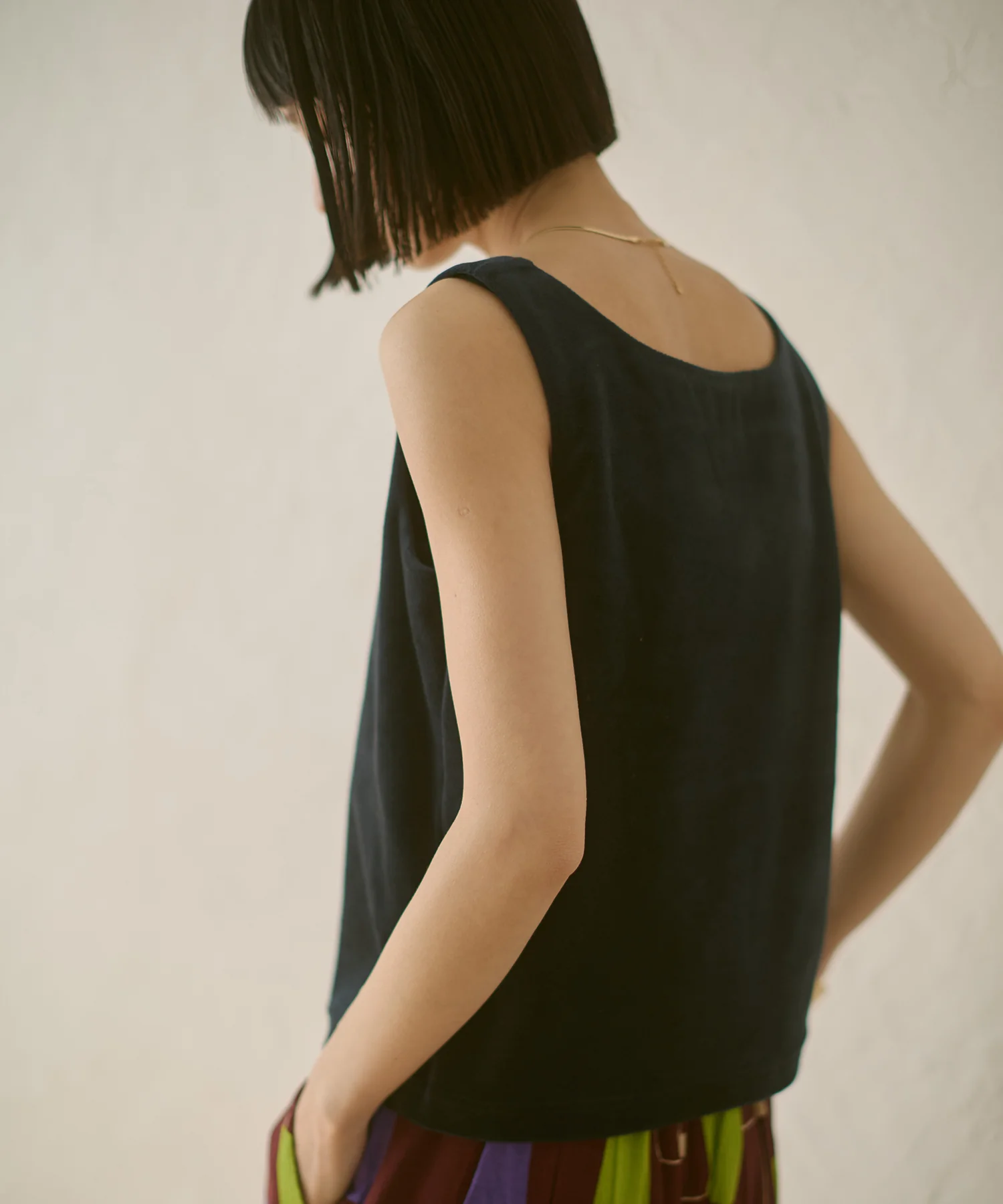 前後2WAY ベロア スクエアタンク