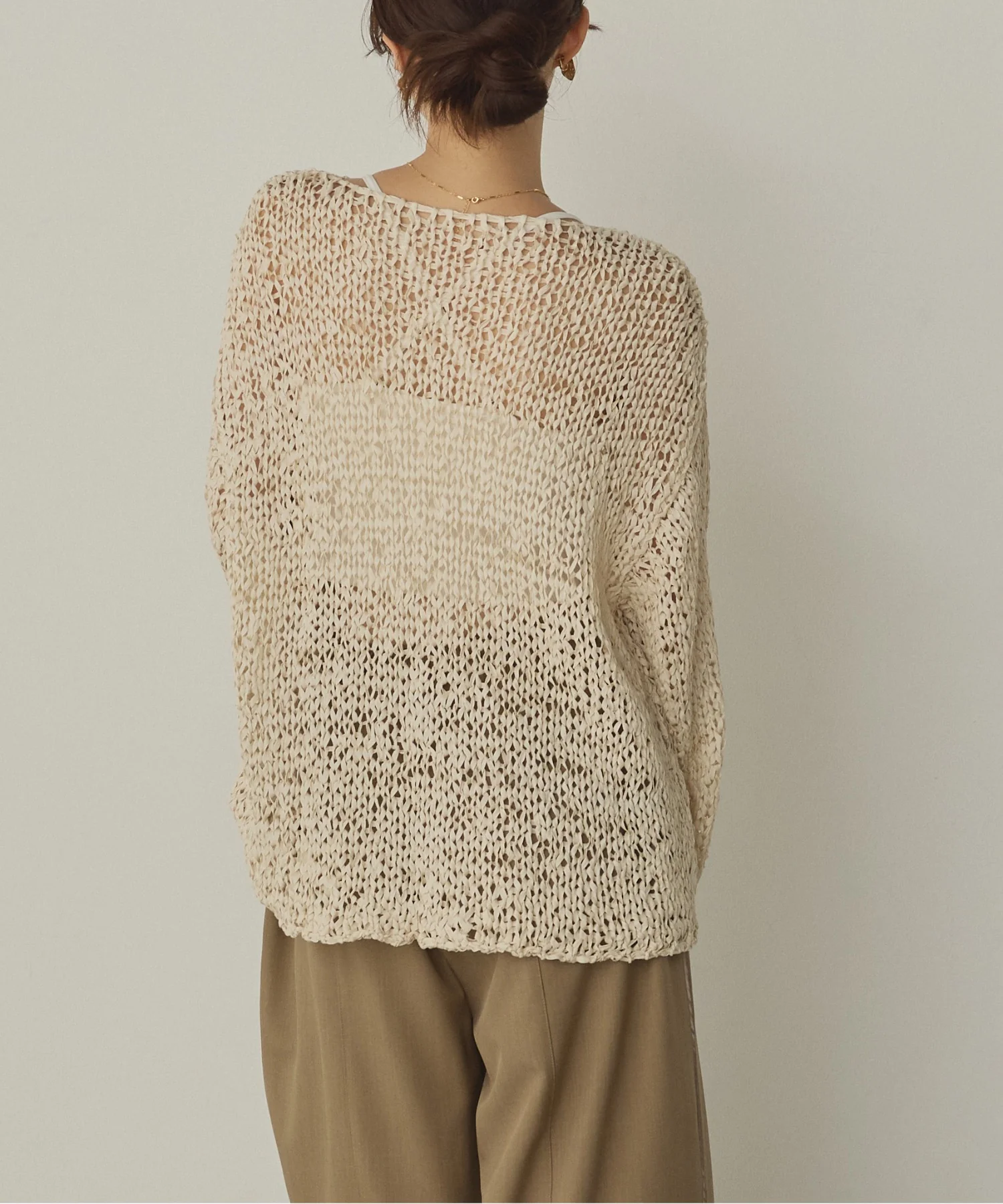 ペーパーヤーン 透かし編みニット