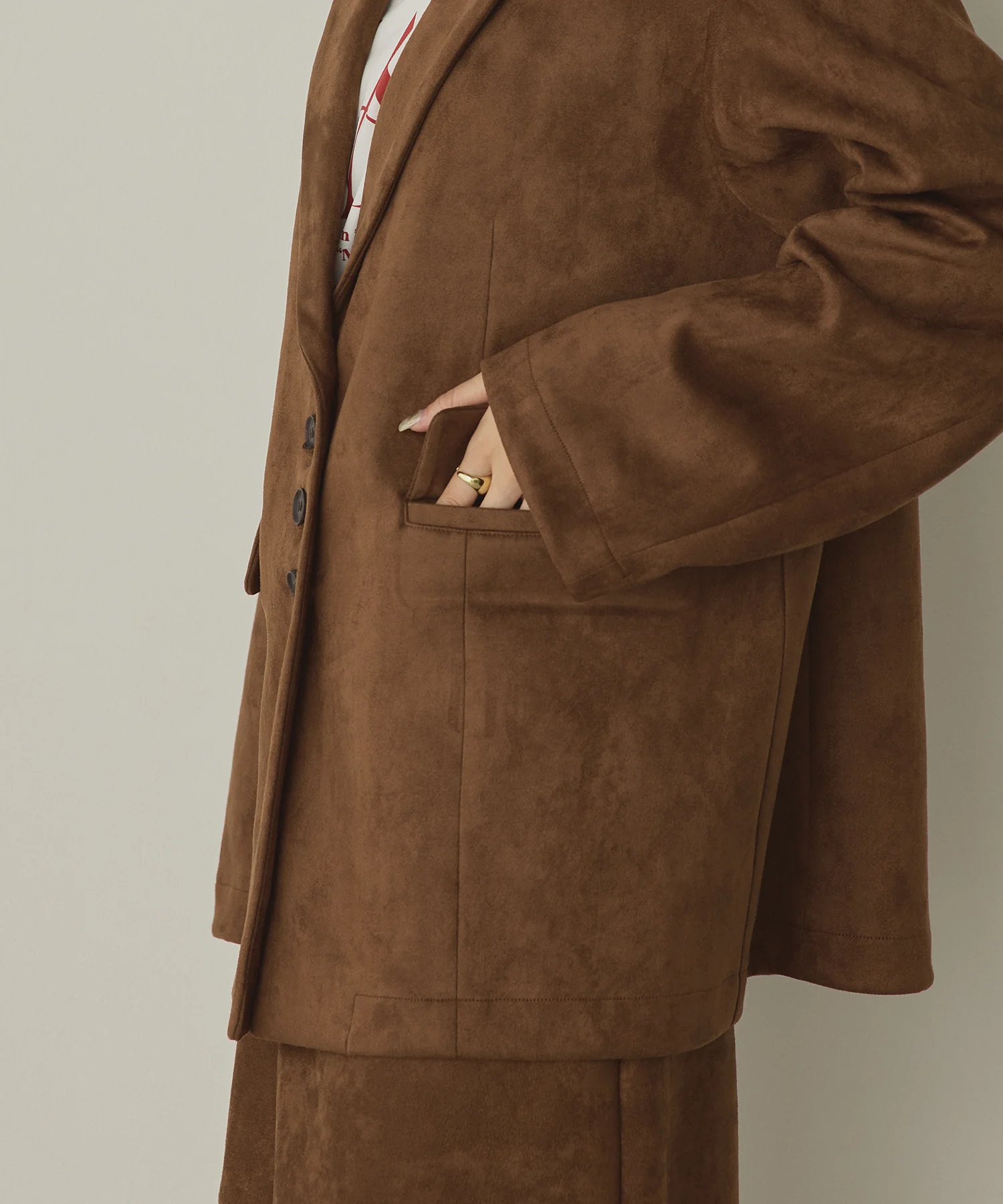 フェイクスウェード テーラードジャケット