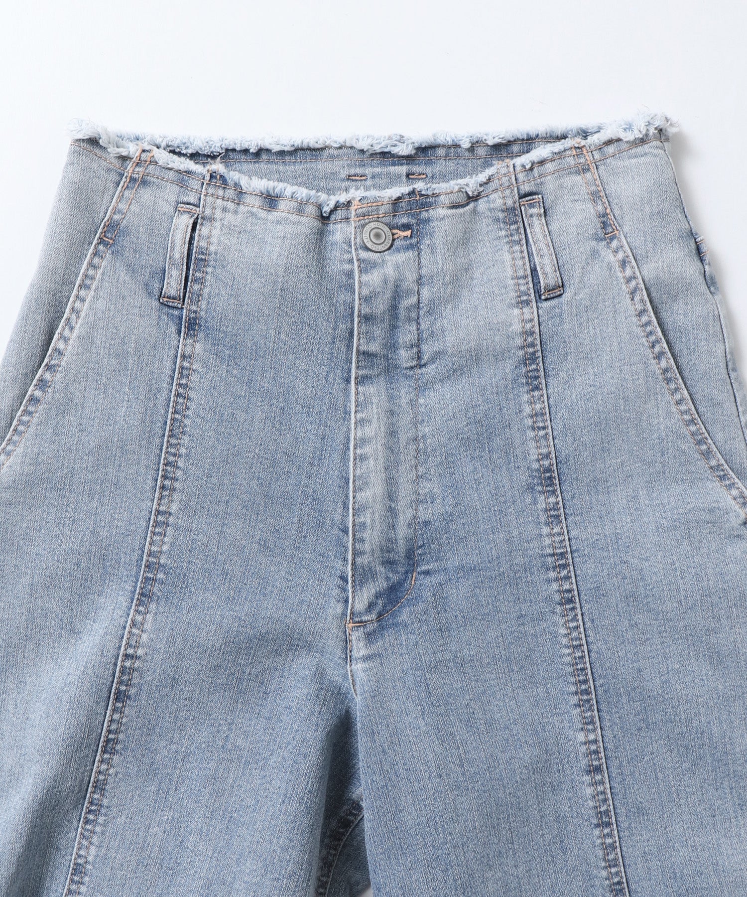 デニム/ツイル ハイウエストワイドパンツ