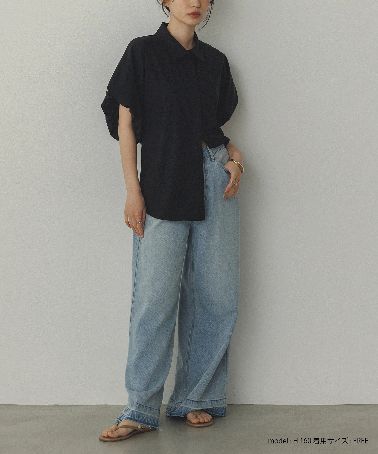 【接触冷感】 パフスリーブシャツ