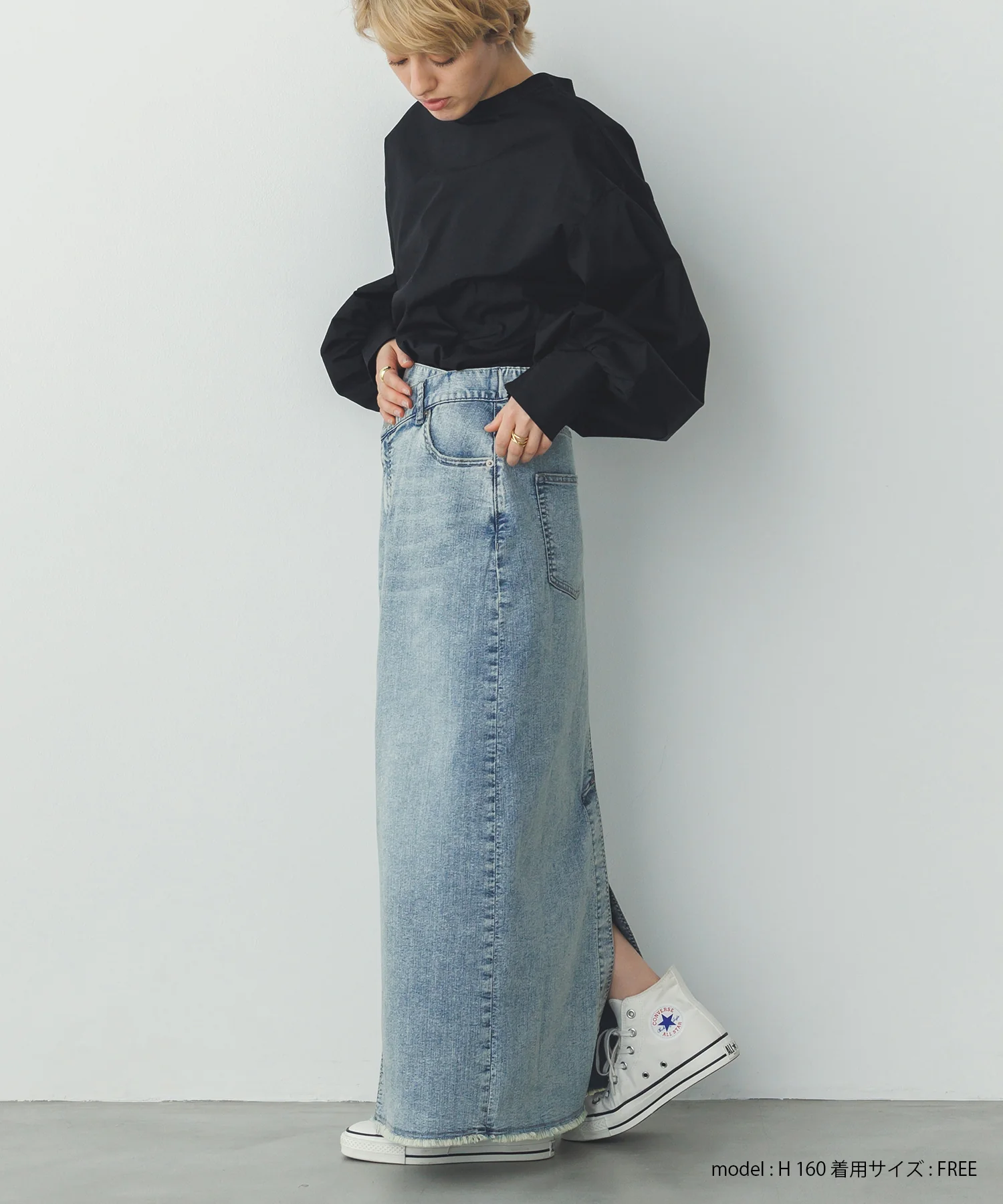 【WEB限定/別注】バンドカラー ボリュームスリーブ2WAYブラウス