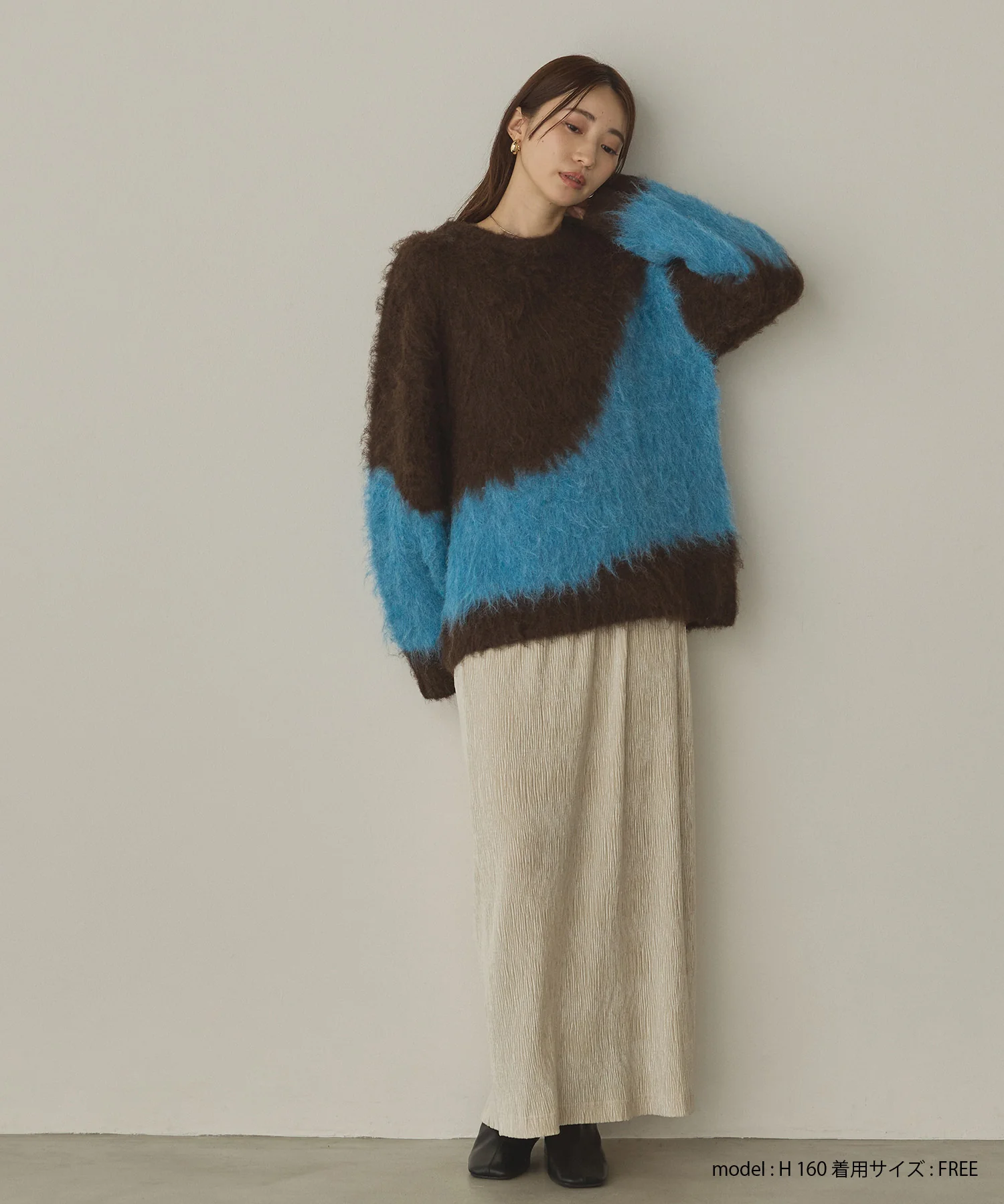 ベロアプリーツタイトスカート