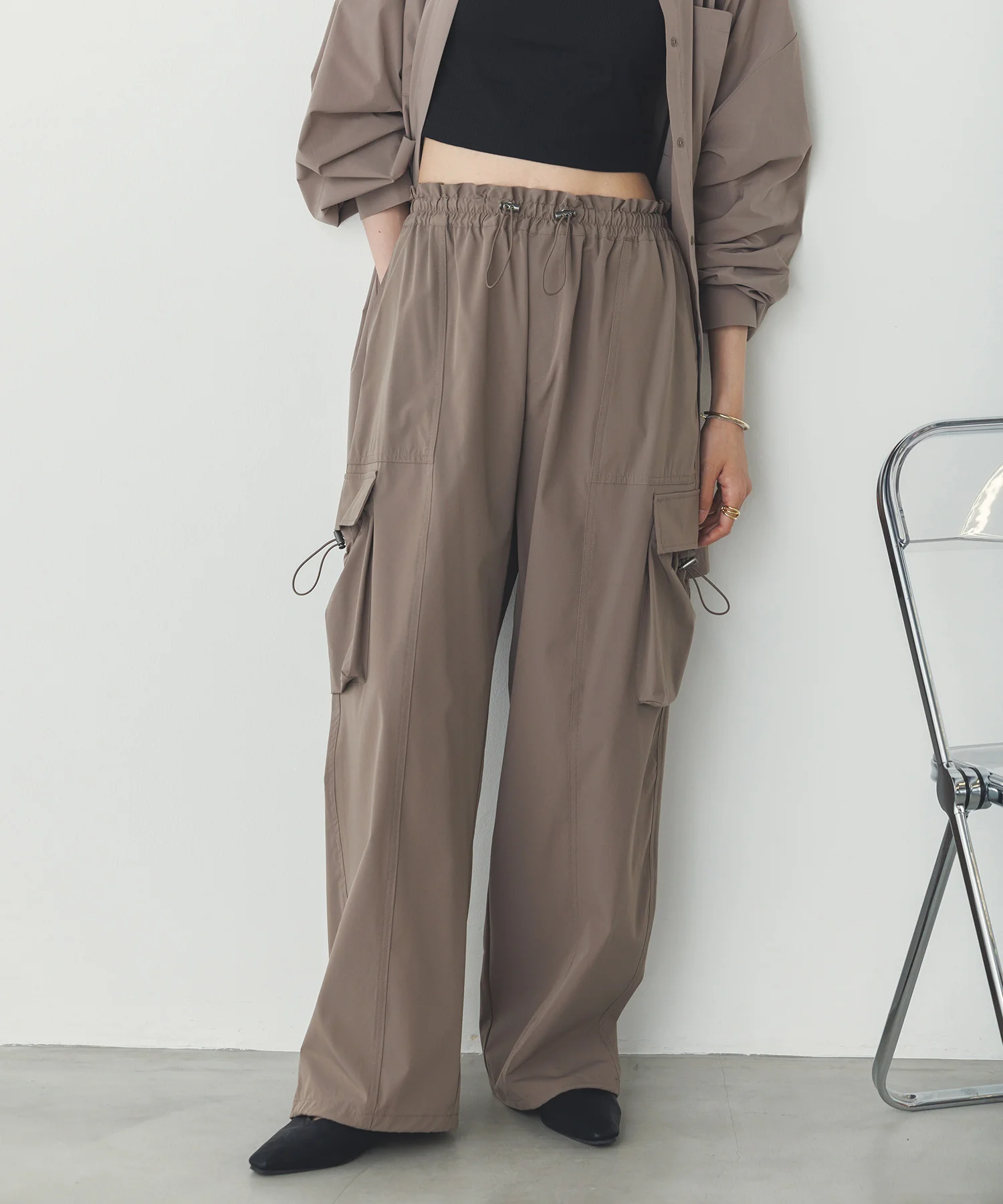 【接触冷感】パラシュートパンツ