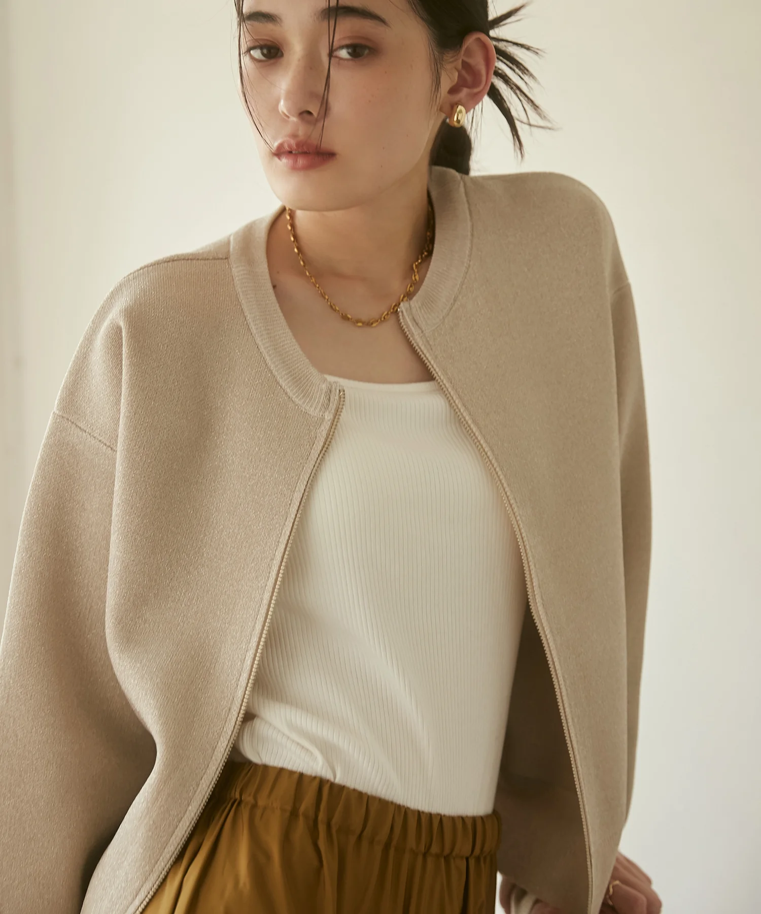 【WEB限定/別注】ジップショートカーディガン