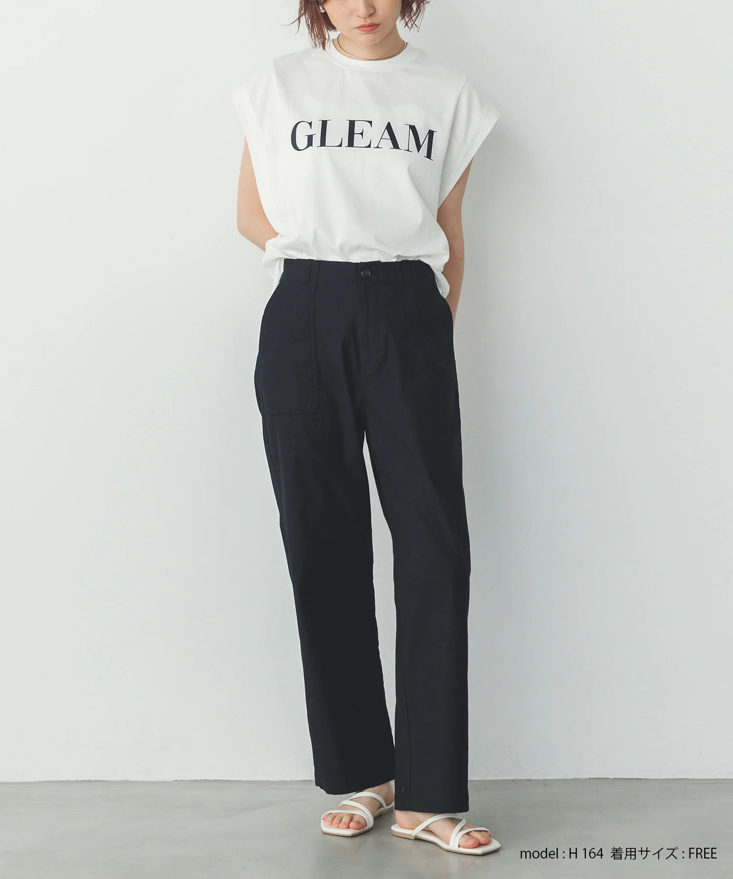 ノースリーブ プリントTシャツ