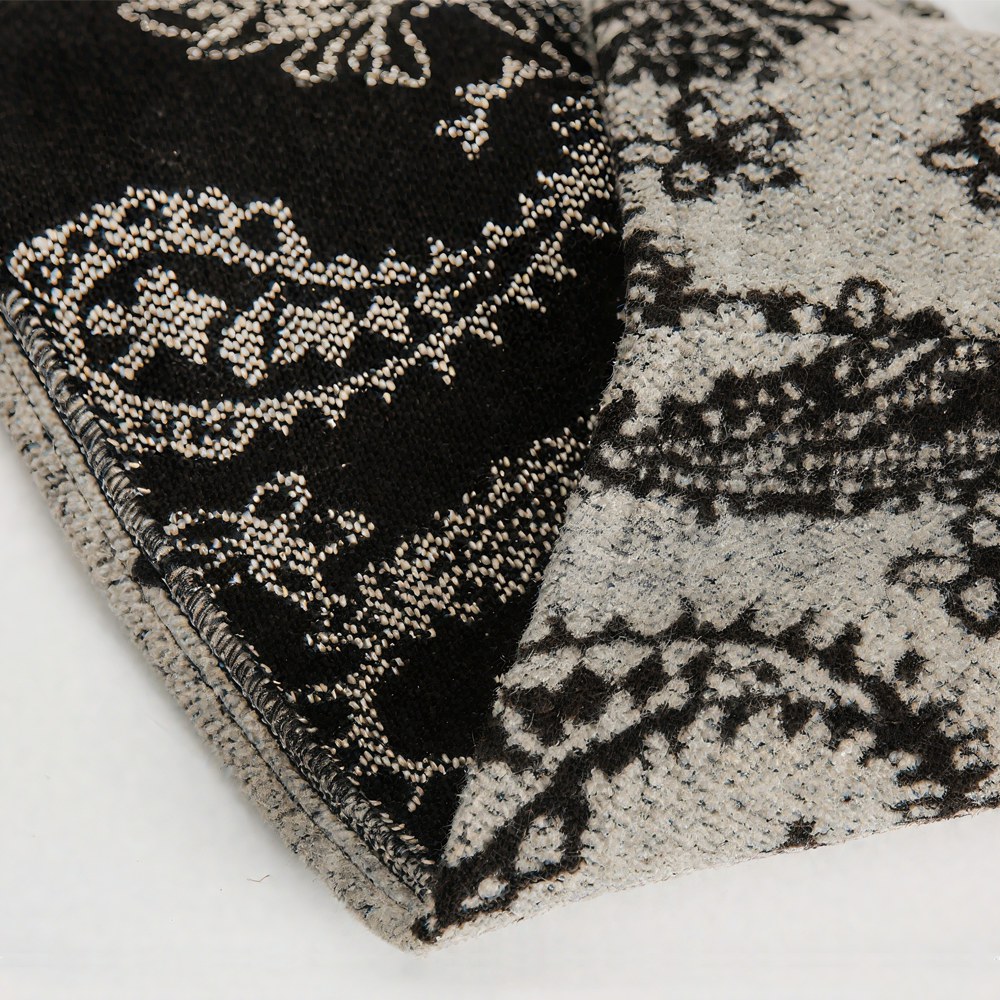 アメリカンレトロ　 ペイズリー柄モノクロ長袖シャツ