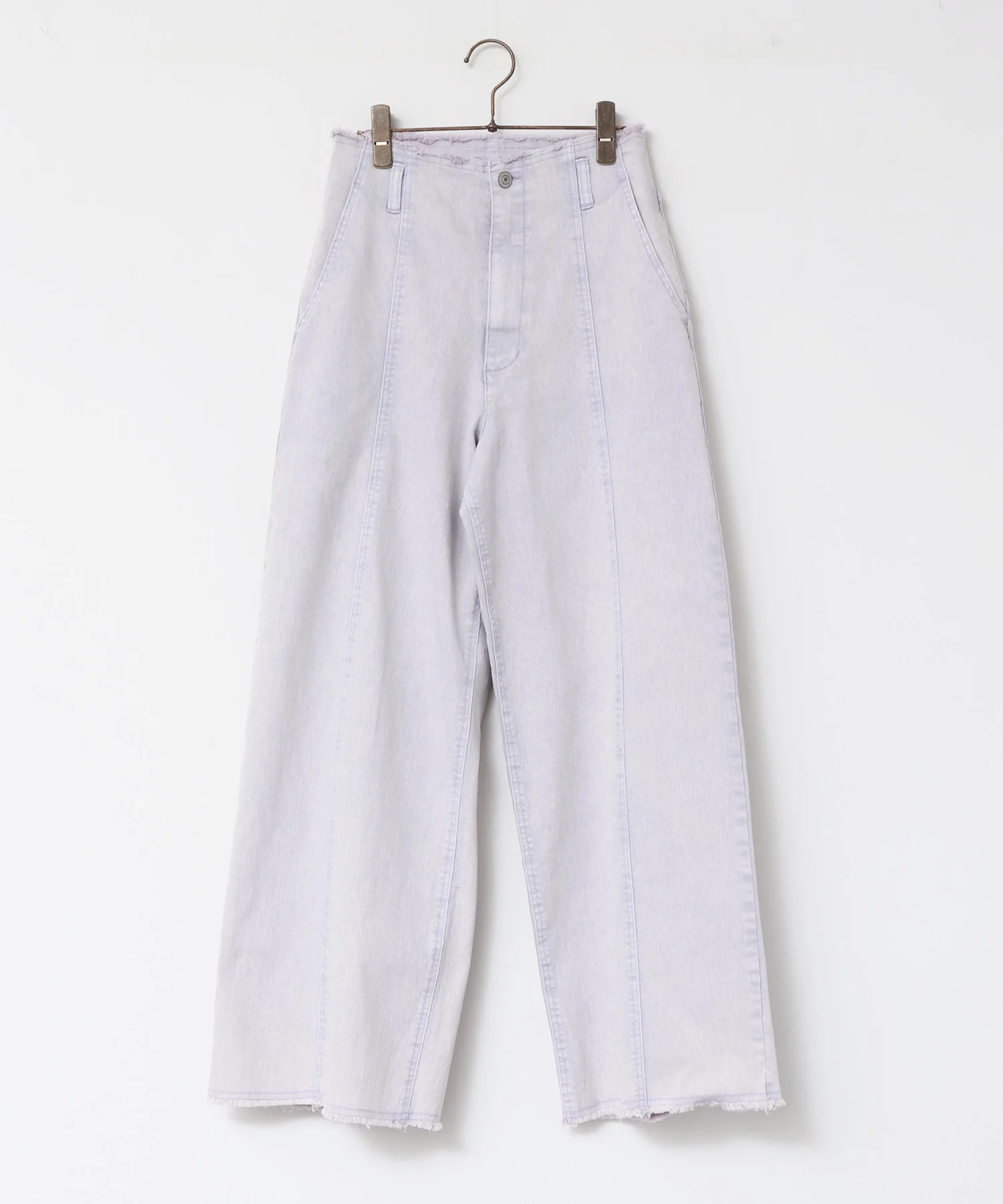デニム/ツイル ハイウエストワイドパンツ