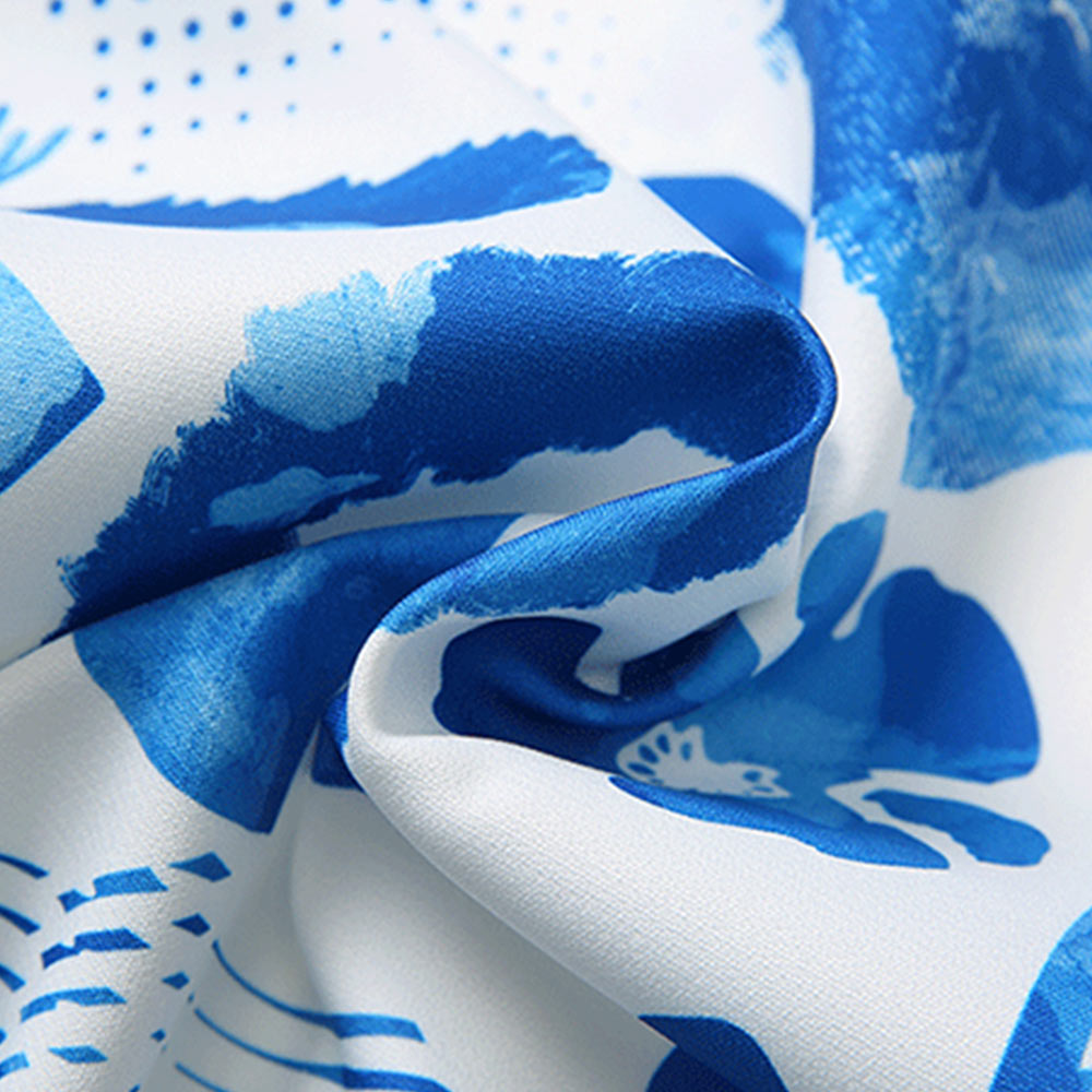 トロピカル抽象グラフィックプリント 開襟シャツ