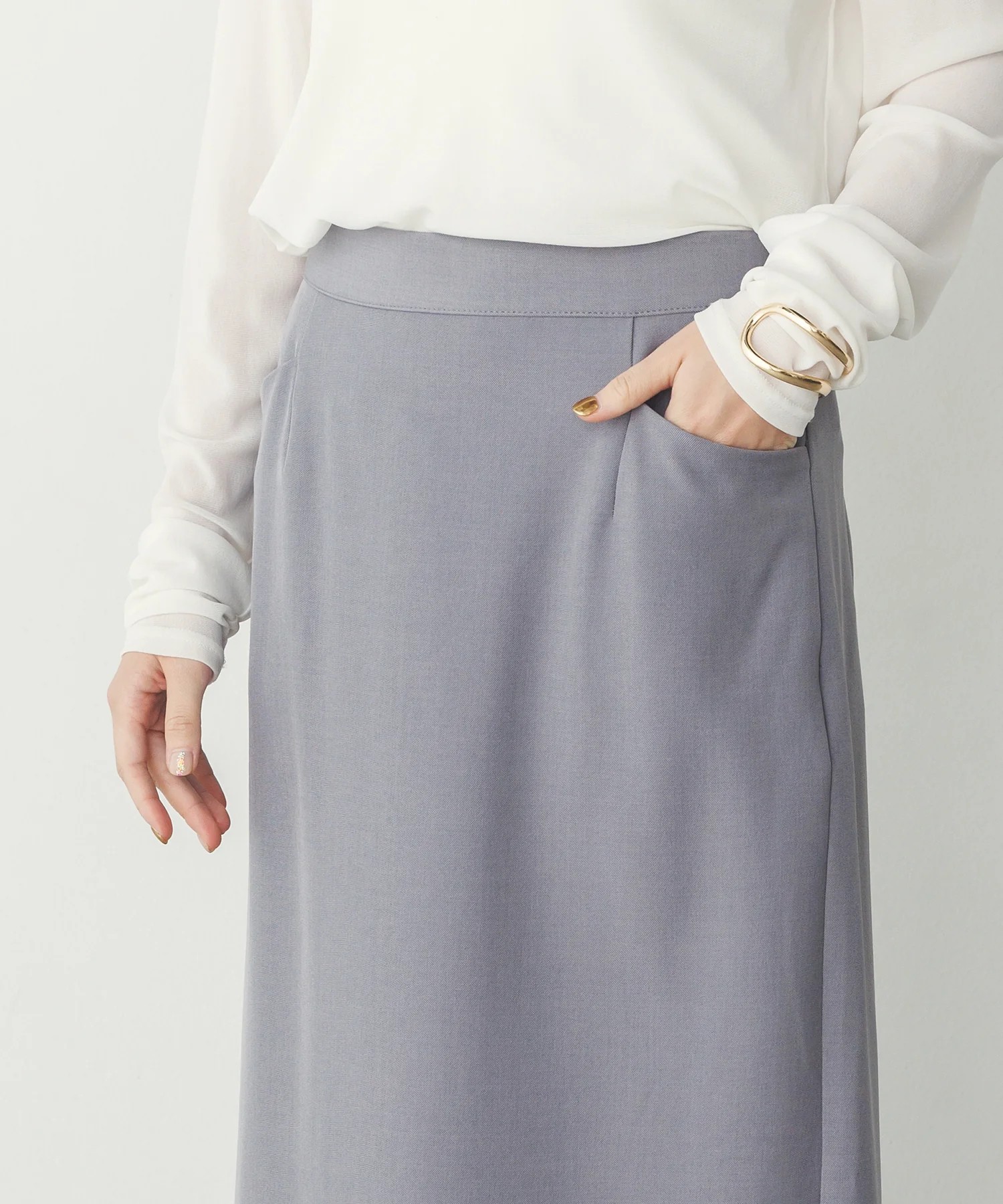 ストレッチポリツイル ナロースカート