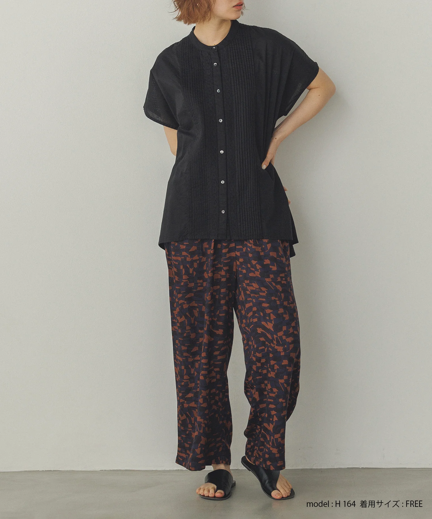 ピンタック レースシャツ