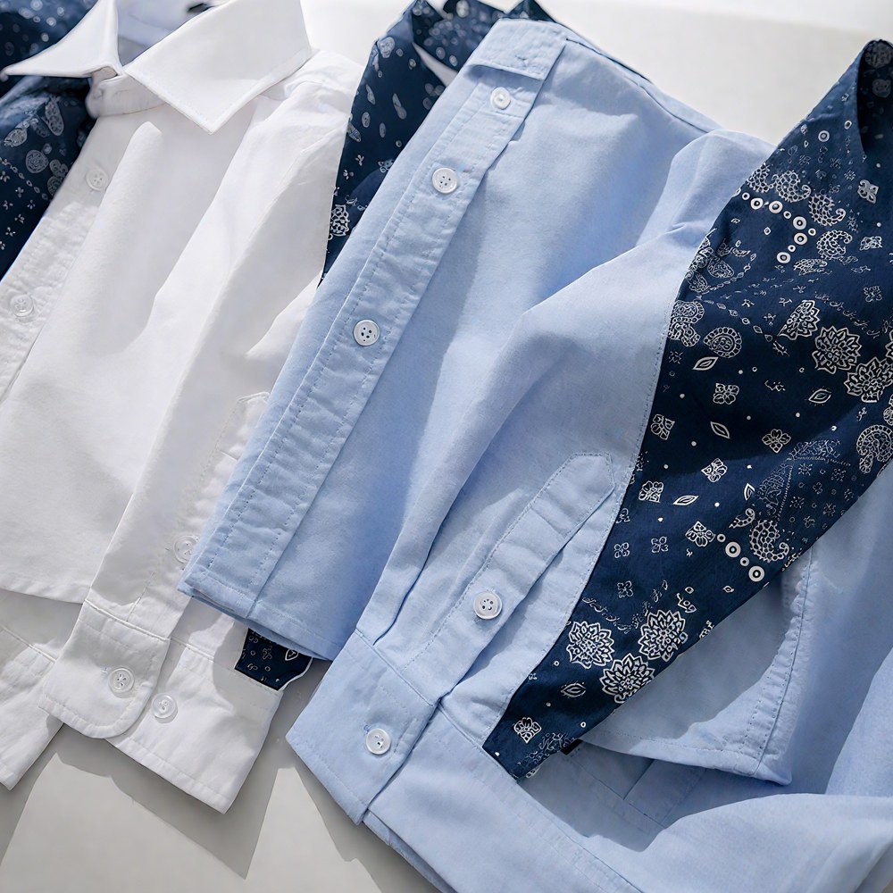 エルボーパッチペイズリー柄　オックスフォードシャツ