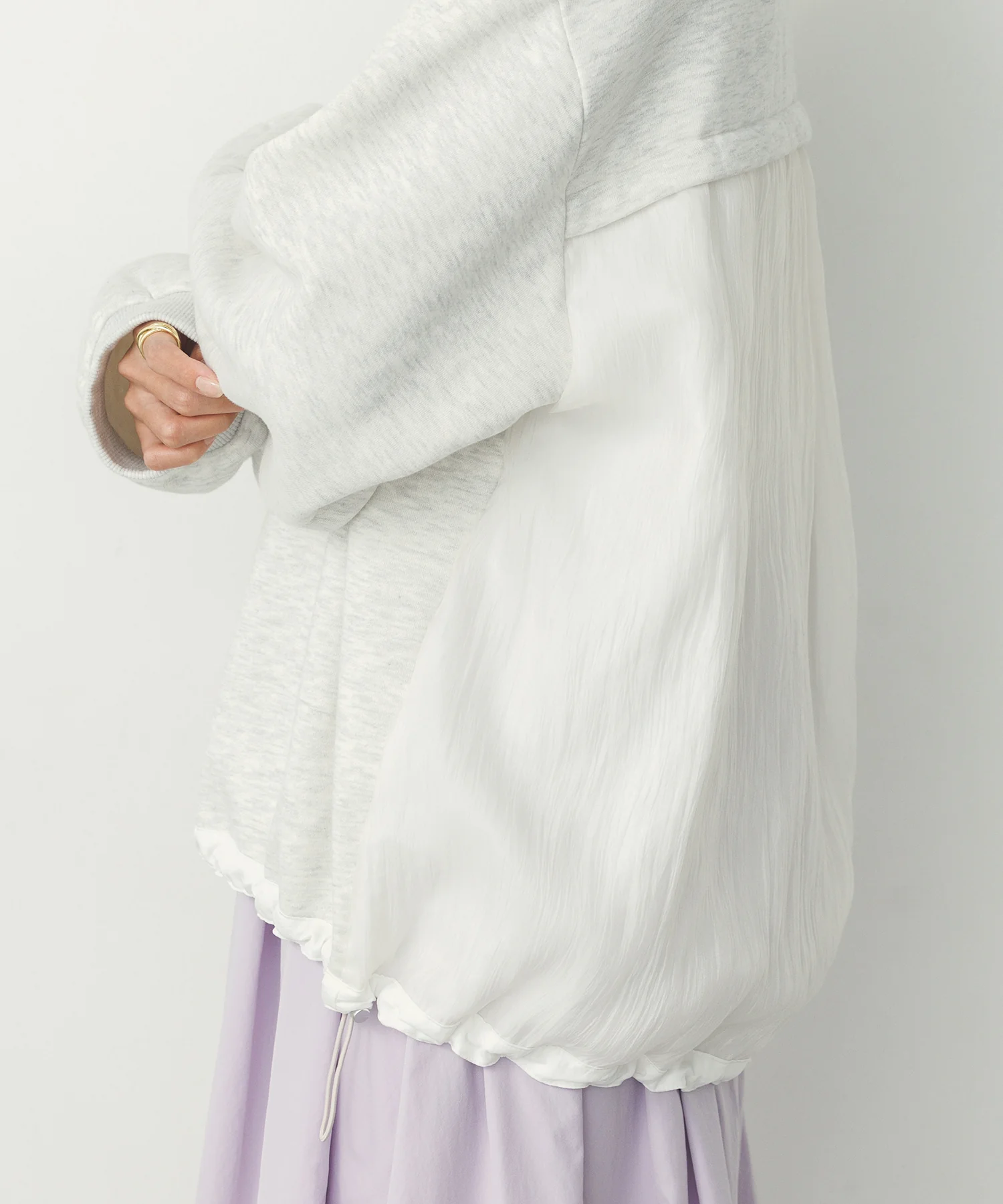 バックシアー 裏起毛バルーンスウェット