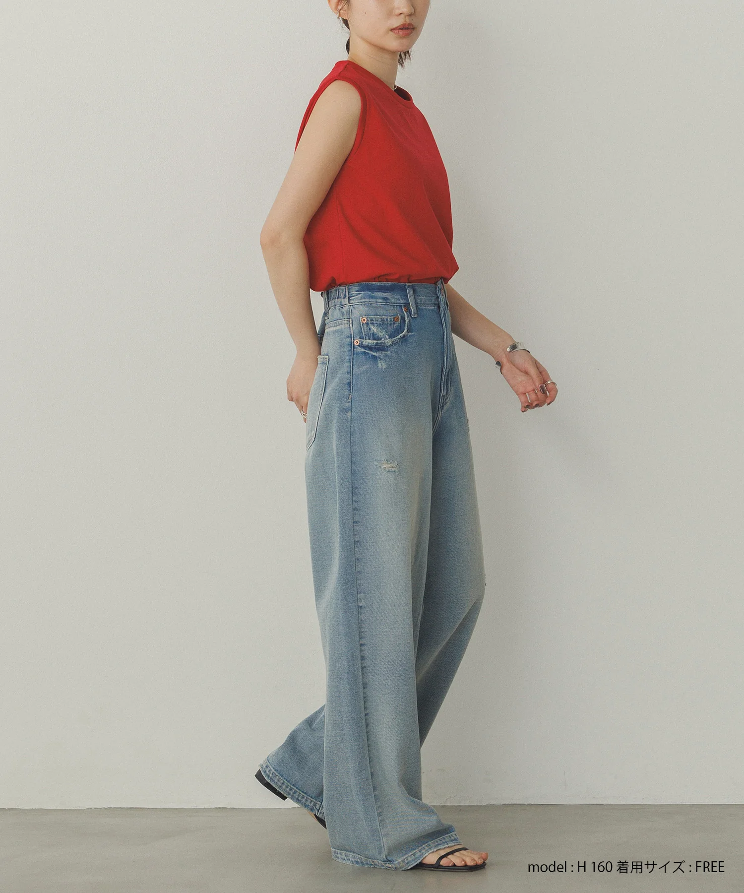 【新色追加】ベーシックノースリーブトップス