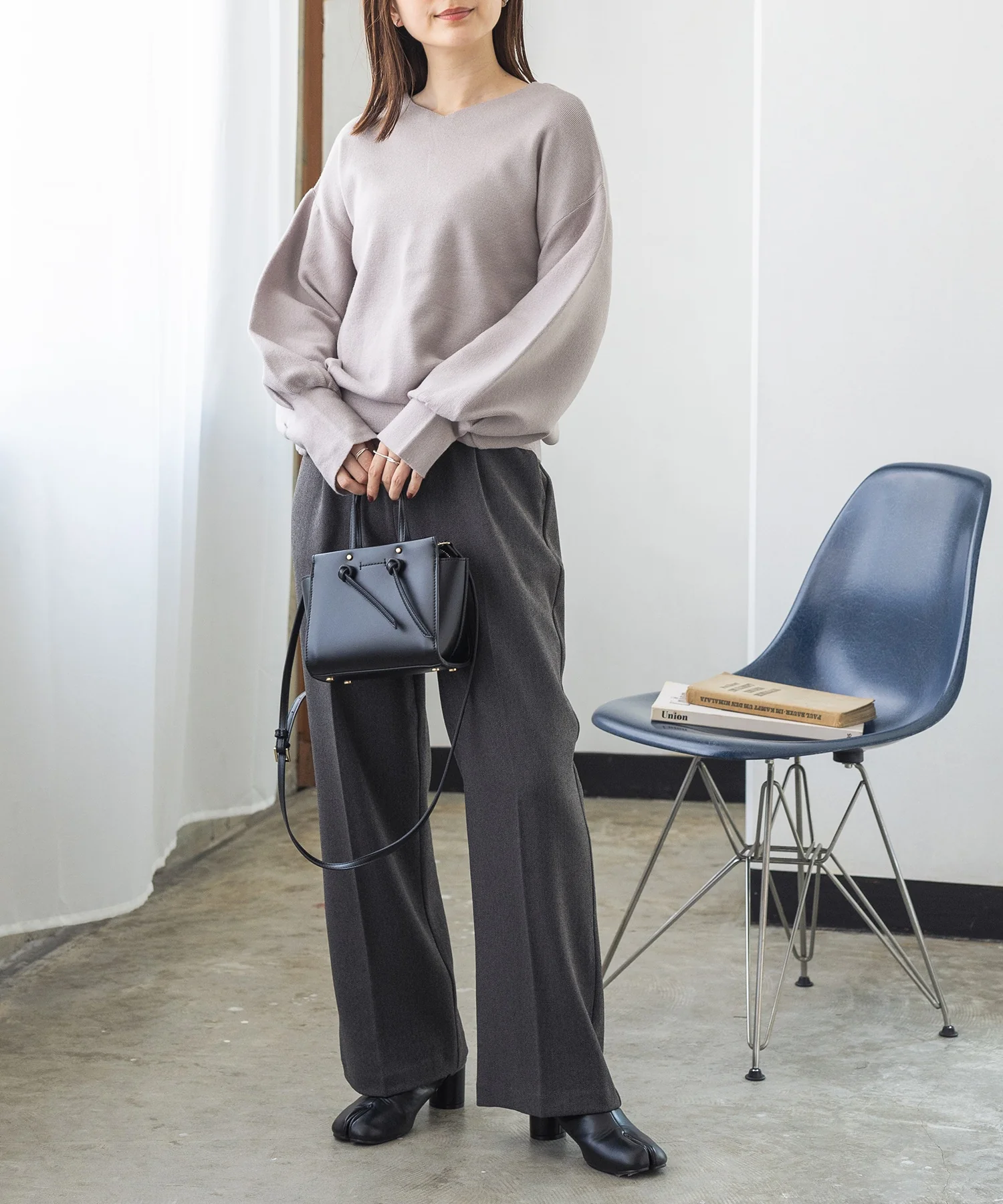 ウールライクストレートパンツ