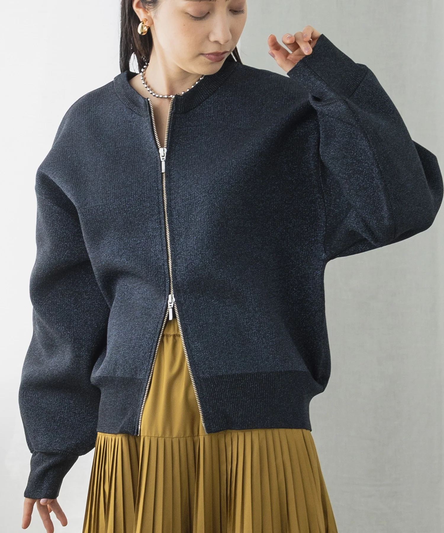 【WEB限定/別注】ジップショートカーディガン