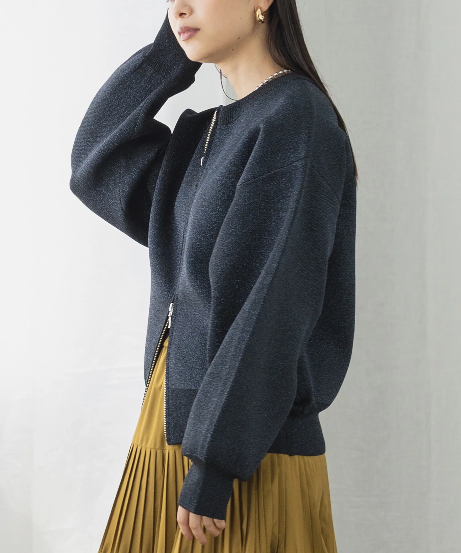 【WEB限定/別注】ジップショートカーディガン