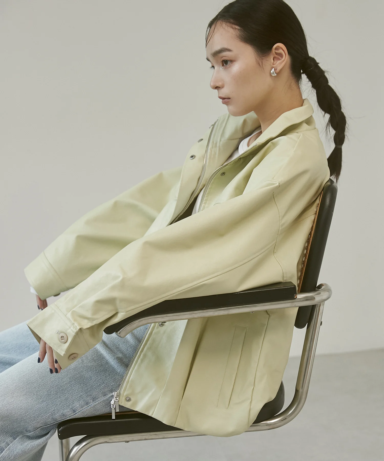 フェイクレザー オーバーブルゾン