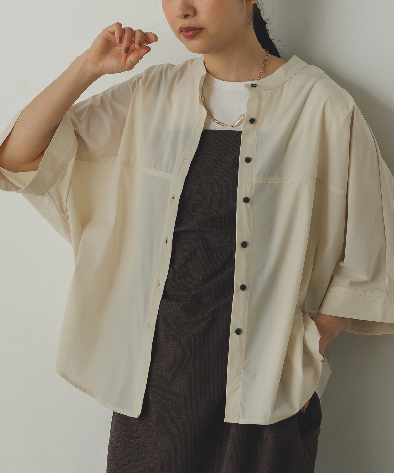 【接触冷感】ドルマンシャツ