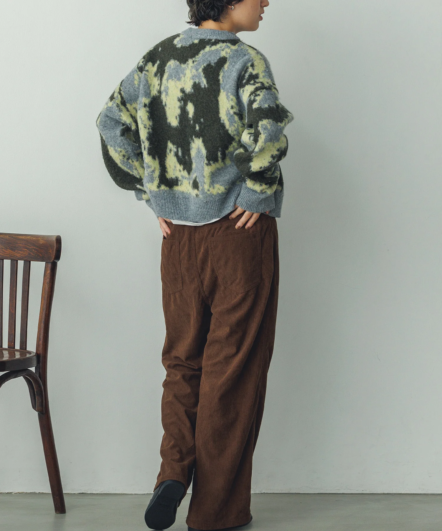 コーデュロイ ワイドストレートパンツ