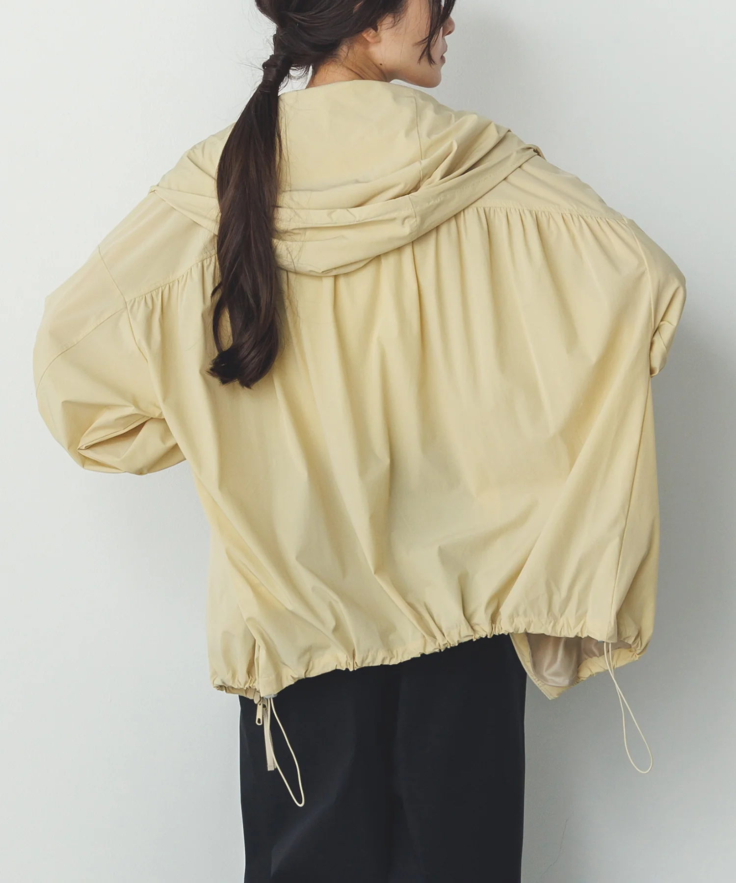 【接触冷感】フード付 ギャザーブルゾン