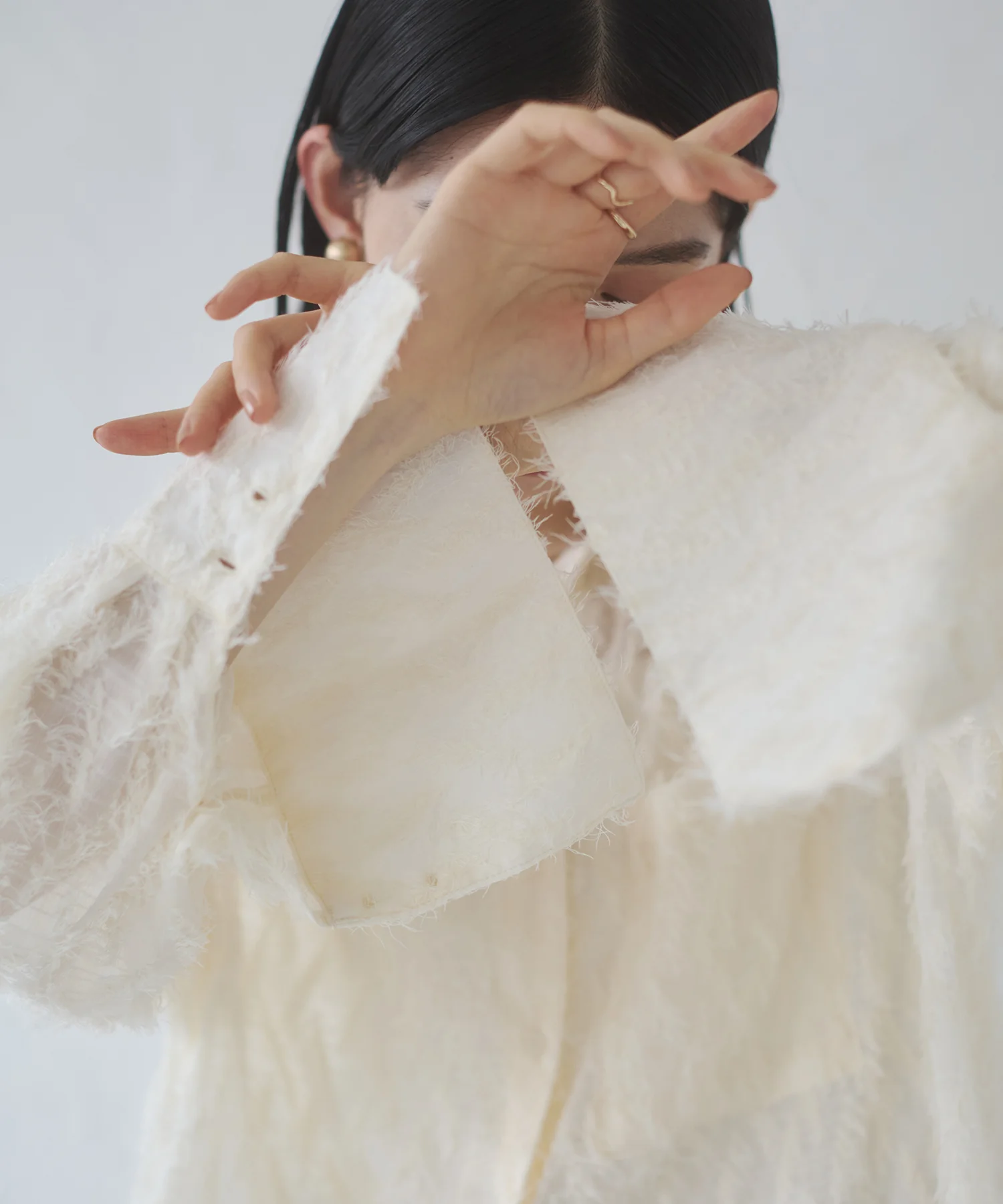 フェザーライク オーバーシアーシャツ