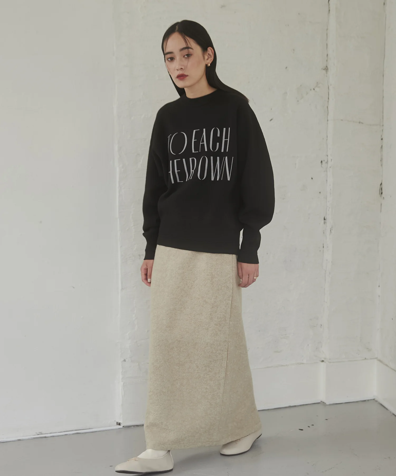 ミニブークレ ロングスカート