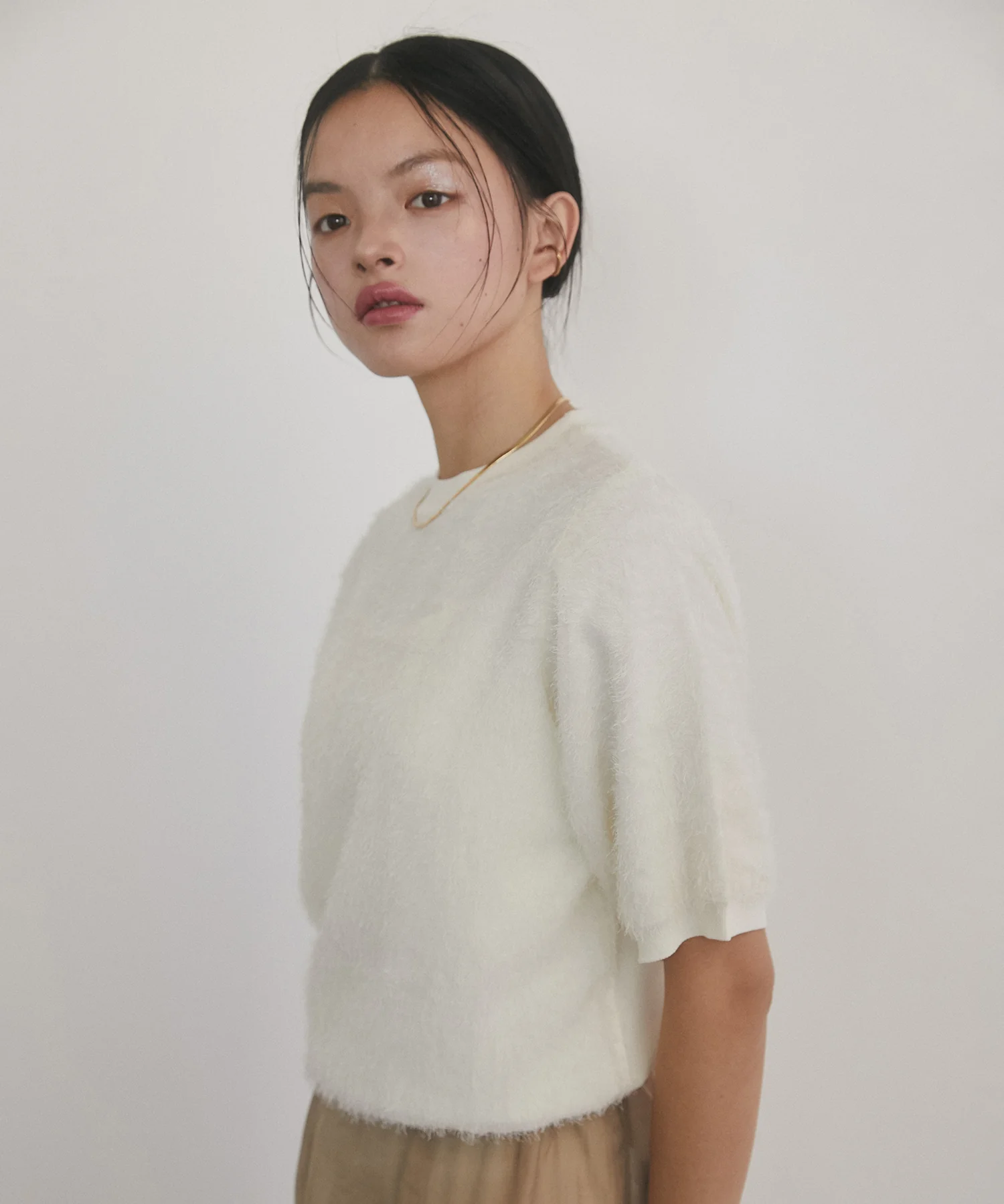 シアージャガード ハーフスリーブニット