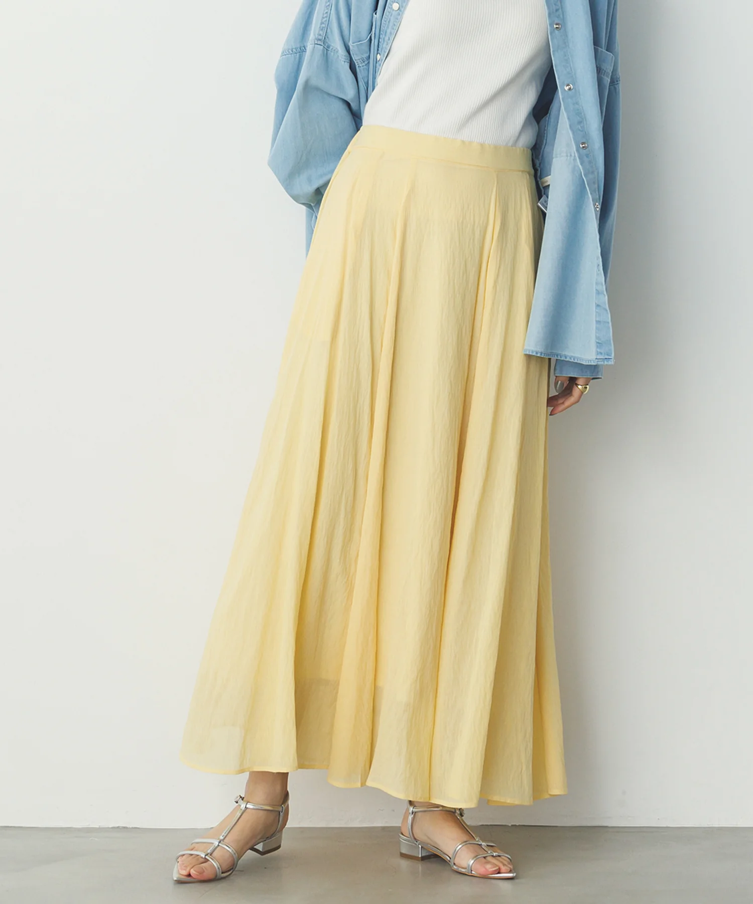 【新色追加】ハイツイストシアー マキシフレアスカート