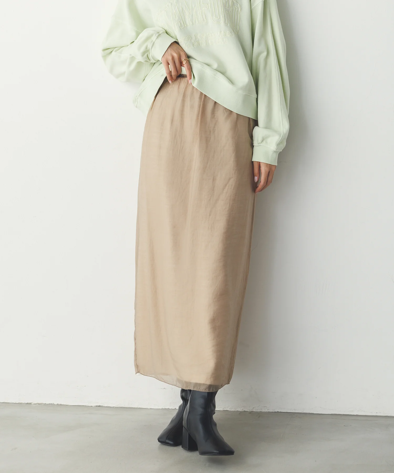 シアーポンチ レイヤードスカートセット