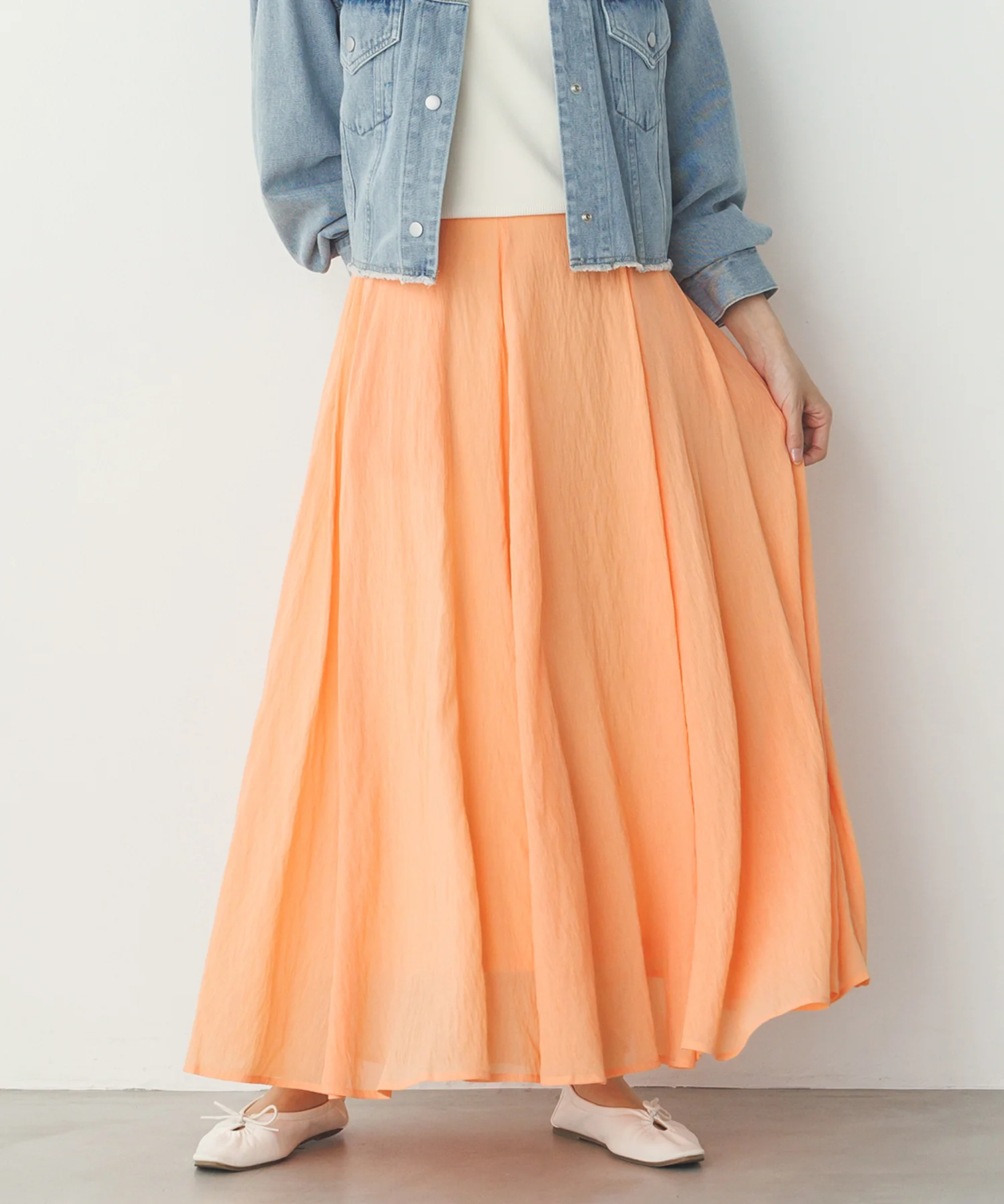 【新色追加】ハイツイストシアー マキシフレアスカート