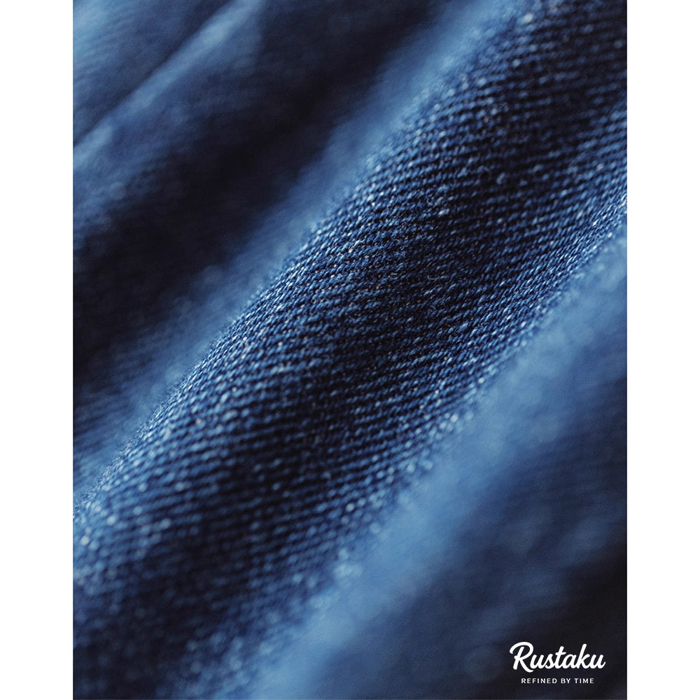 改良版ワーク風　タック入りゴムウエストテーパードデニム