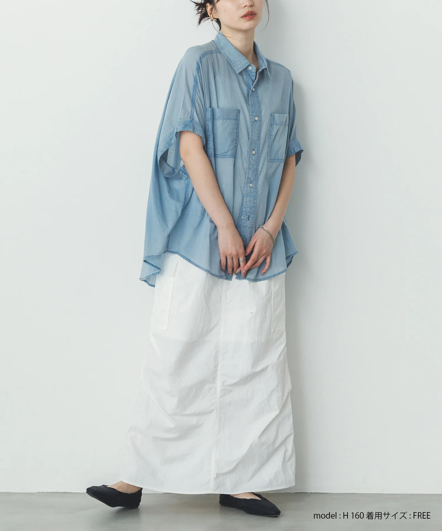 コットンボイル 半袖シャツ